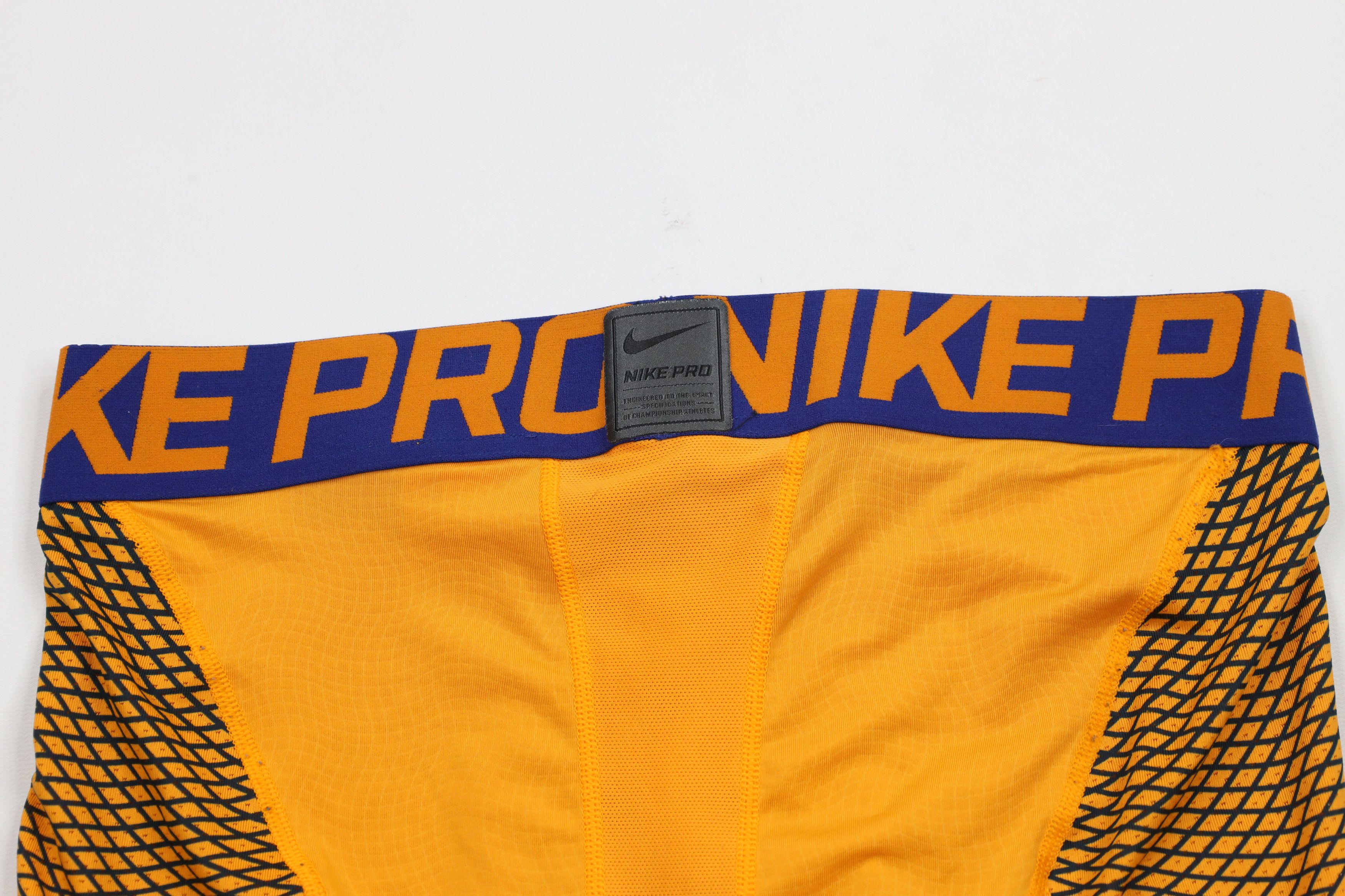 Nike × Vintage Nike Pro Combat Spandex Training Shorts Half Tights Orange Size US 36 / EU 52 - 11 Thumbnail