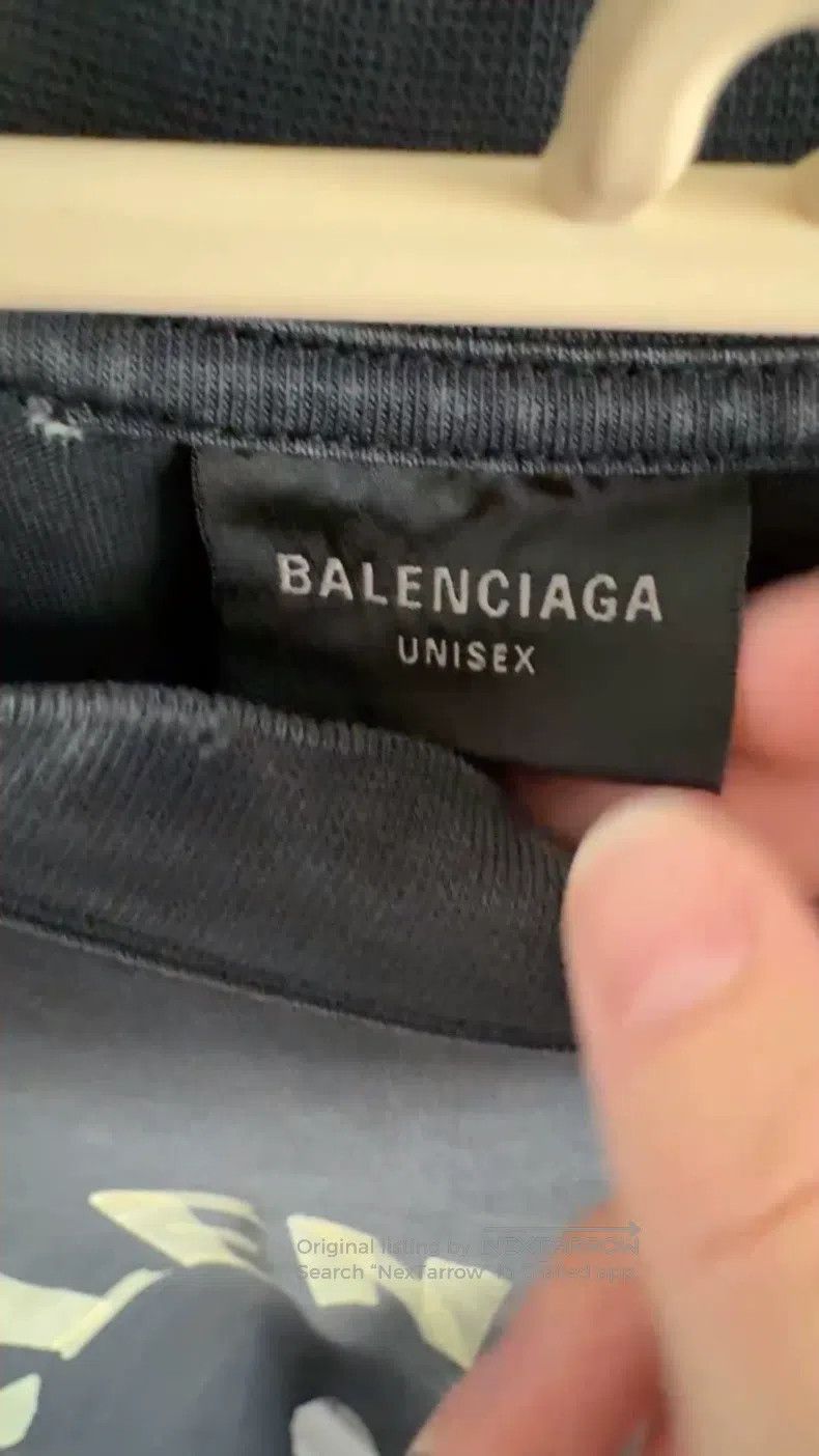 Balenciaga Balenciaga Distressed Gradiant T-Shirt Graphite Grey Size US XS / EU 42 / 0 - 1 Thumbnail