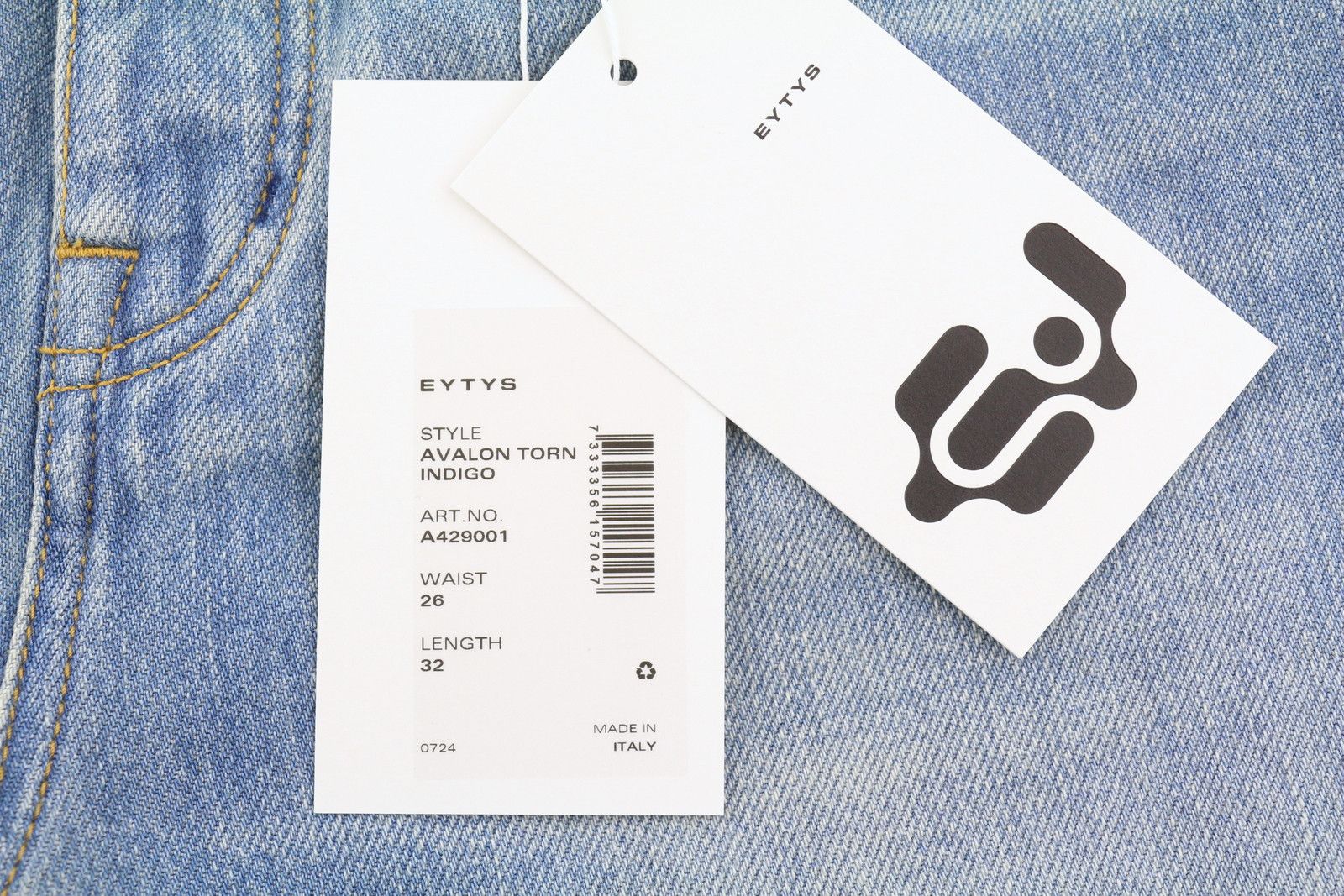 Eytys AVALON TORN INDIGO BOOTCUT W26/L32 Blue RRP370 88886 Size 26" / US 2 / IT 38 - 9 Thumbnail