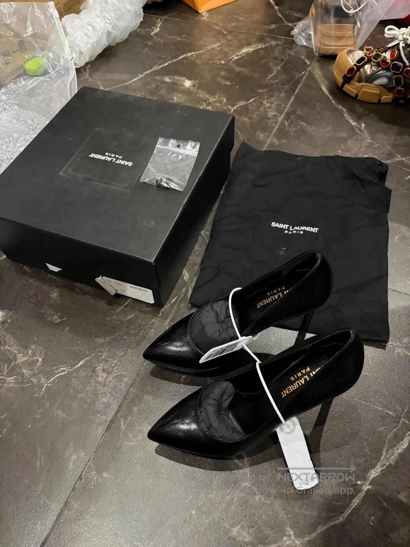 Saint Laurent Paris Saint Laurent Leather Pointed Toe Heels. Size US 7 / IT 37 - 1 Thumbnail
