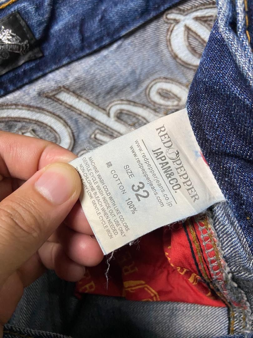 Japanese Brand 🔥Vintage RED PEPPER Distressed Denim Jeans🔥 (136) Size US 34 / EU 50 - 7 Thumbnail