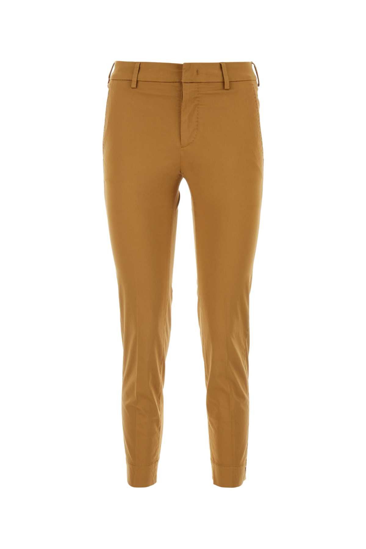 image of Pt Torino Caramel Stretch Cotton New York Pant in Beige O Tan, Women's (Size 26)