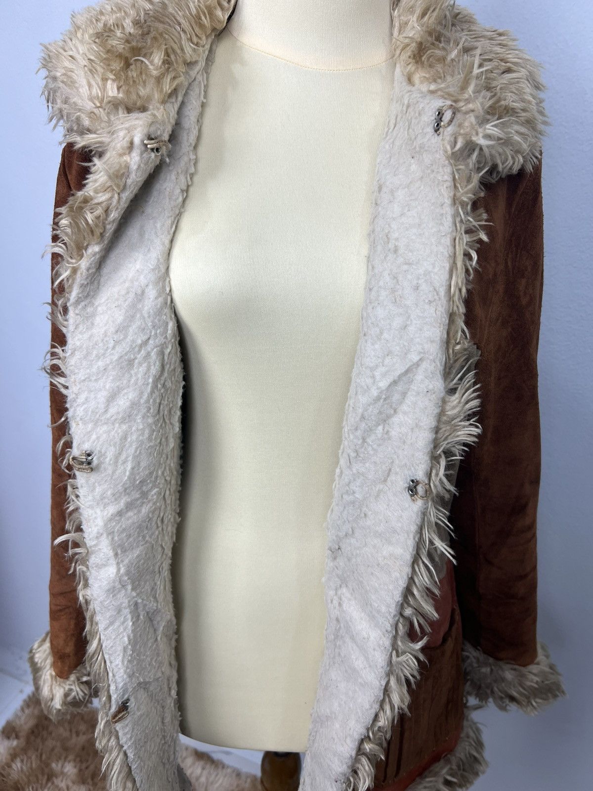 Vintage VINTAGE 70s Penny Lane Patchwork Suede Coat Size US M / EU 48-50 / 2 - 7 Thumbnail