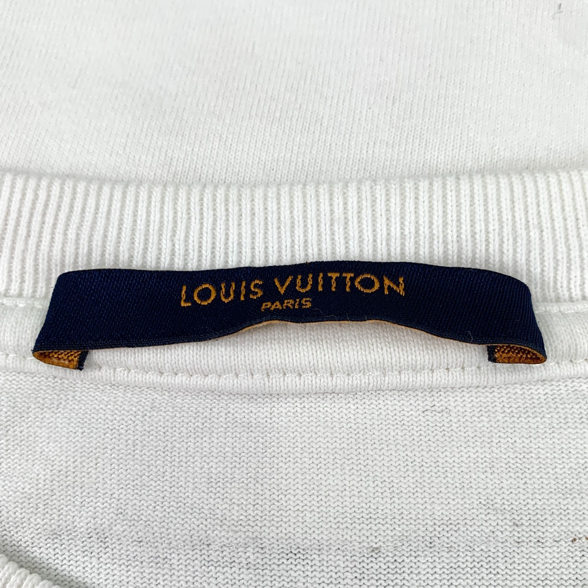 Louis Vuitton Louis Vuitton White Cotton T-Shirt With Black Script Logo De Size M / US 6-8 / IT 42-44 - 8 Thumbnail