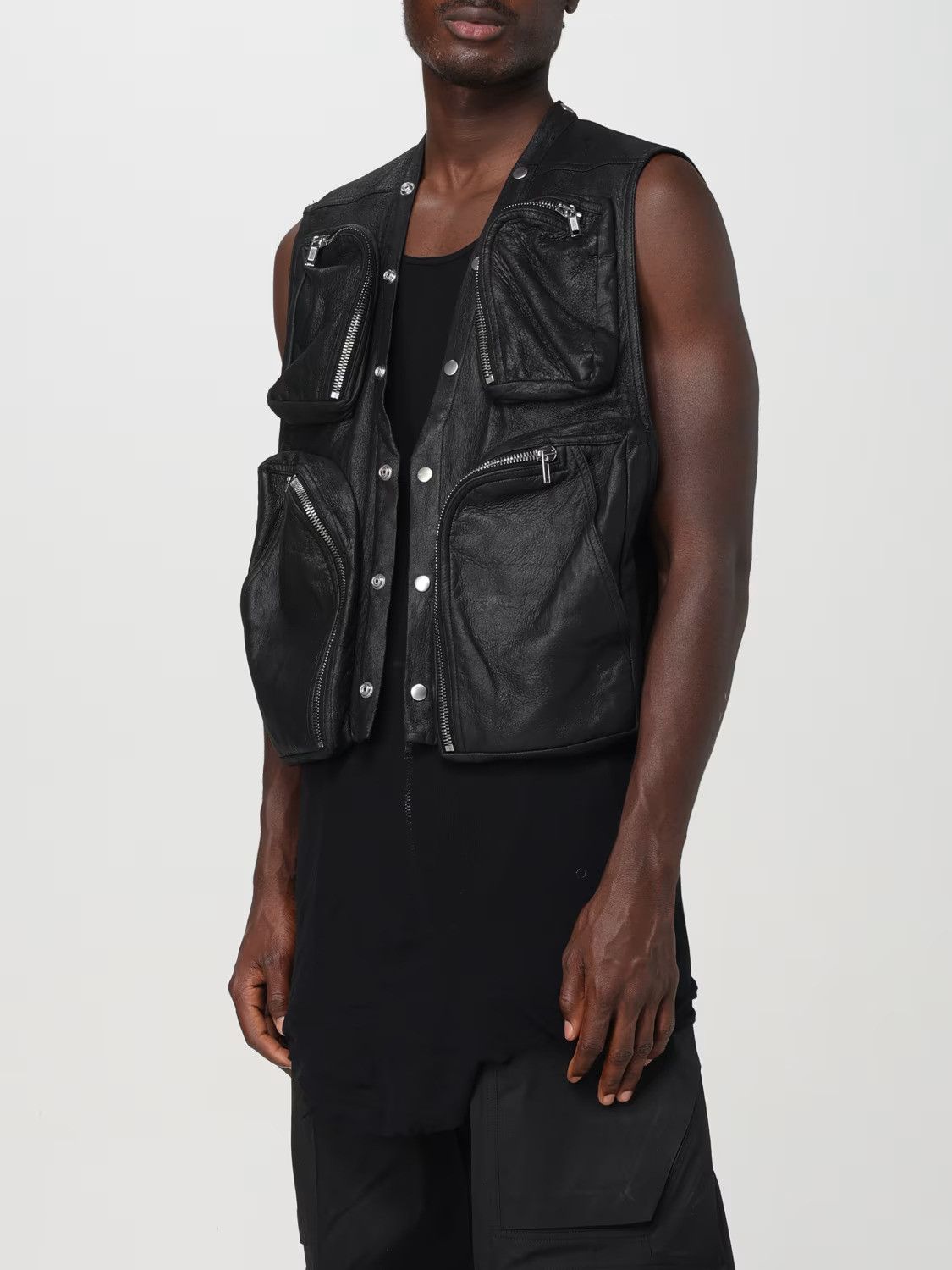 Rick Owens EU50 Zip Blistered Lamb Leather Cargo Vest FW24 Porterville Size US M / EU 48-50 / 2 - 20 Thumbnail