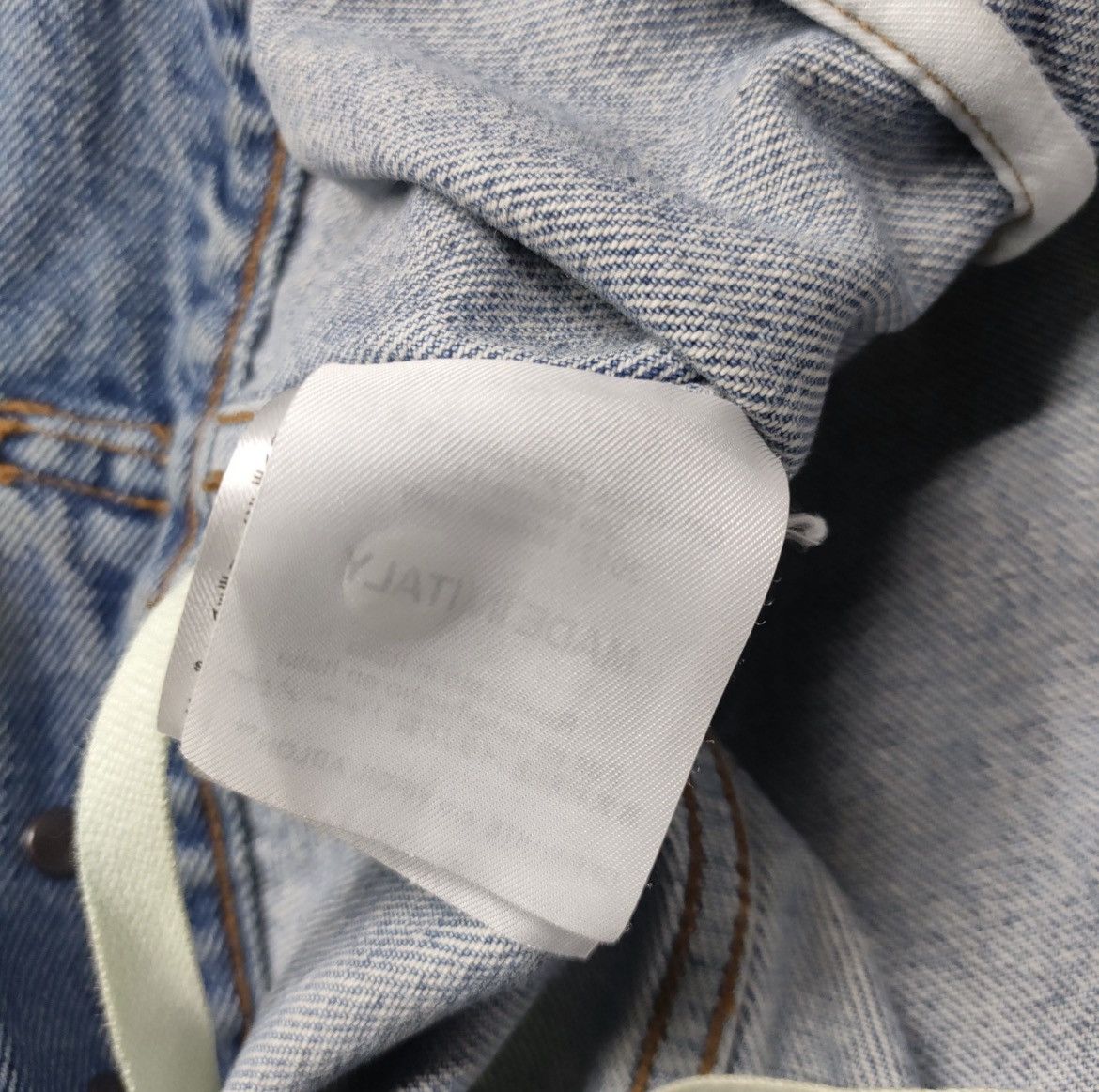 Off-White Off-White Sprayed Diagonals Denim Jacket Size US L / EU 52-54 / 3 - 5 Thumbnail
