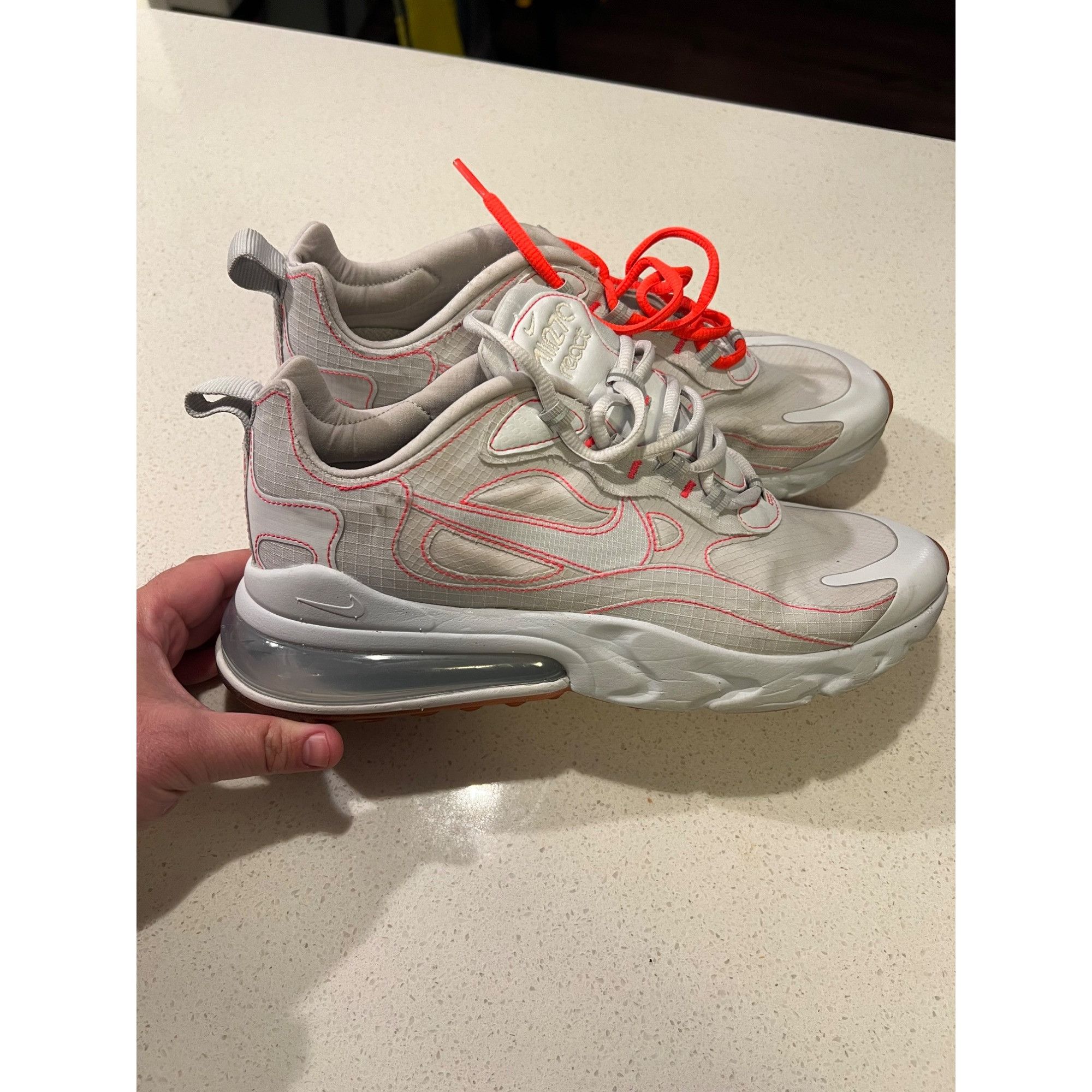 Nike Nike Air Max 270 React SP White Flash Crimson Sneakers CQ654 Size US 10 / EU 43 - 3 Thumbnail