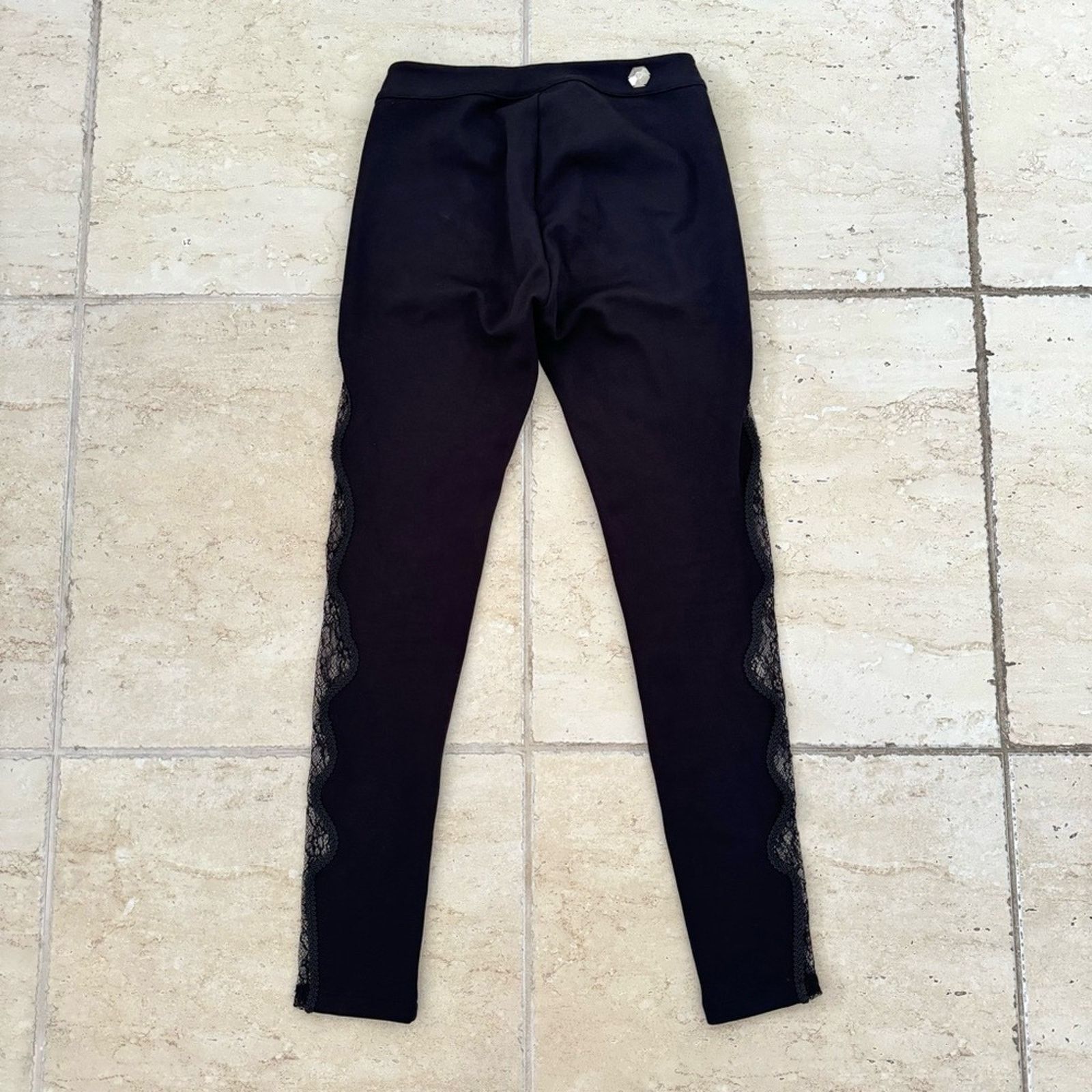 Philipp Plein PHILLIP PLEIN Black Leggings With Lace , Size XS, Authentic Size 25" / US 0 / IT 36 - 10 Thumbnail