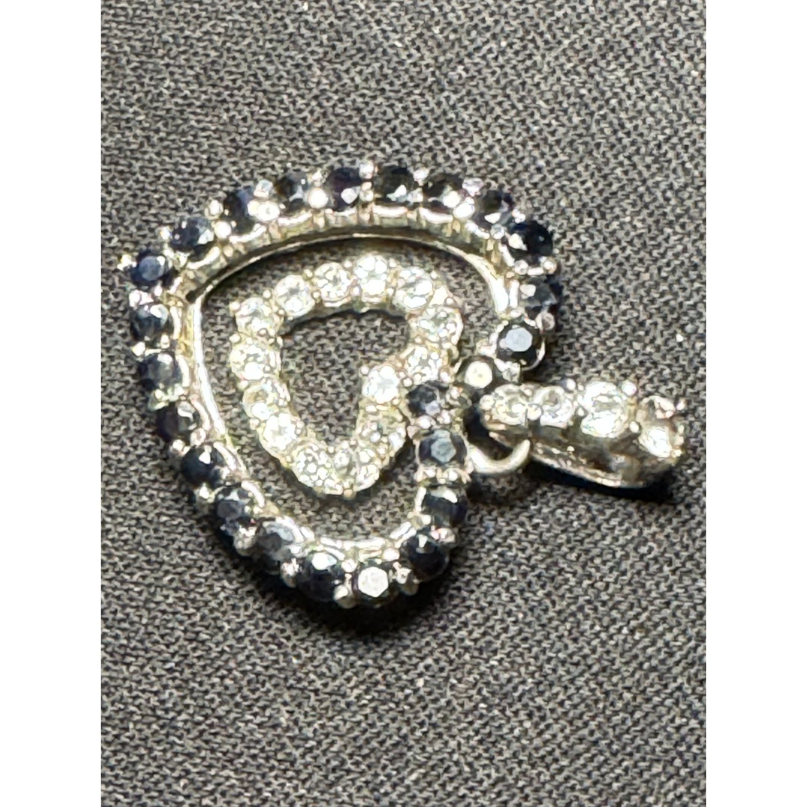Other 925 Sterling Double Heart Pendant Blue and White Topaz Size ONE SIZE - 7 Thumbnail