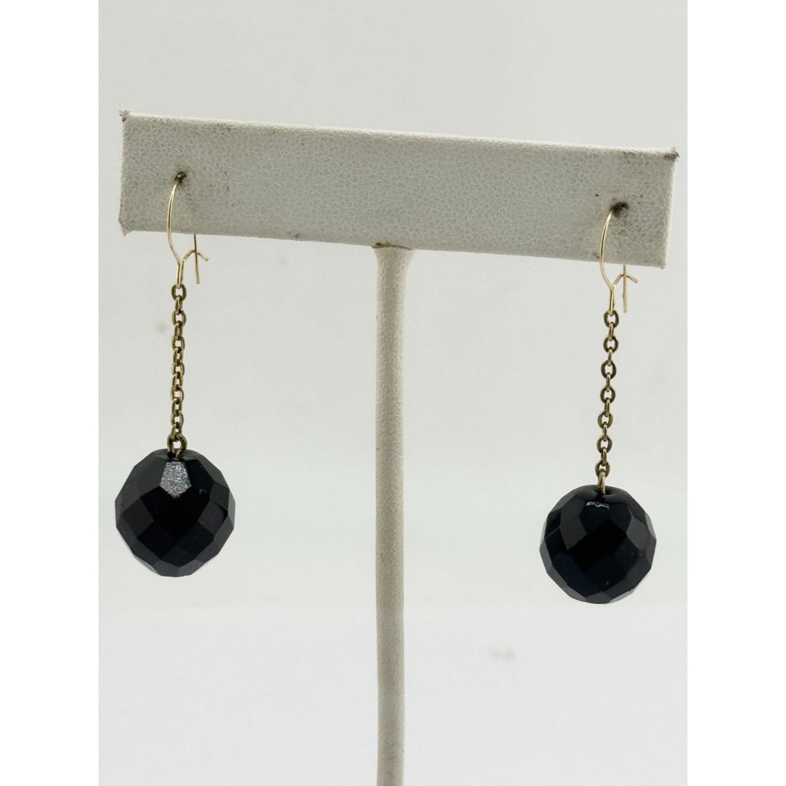 Vintage Vintage black crystal chain dangle drop earrings Size ONE SIZE - 2 Thumbnail