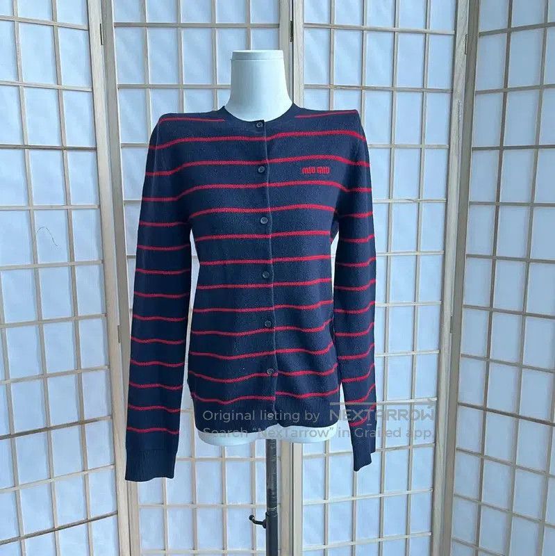 Miu Miu Miu Miu Striped Wool Sweater for Women . Size L / US 10 / IT 46 - 1 Thumbnail