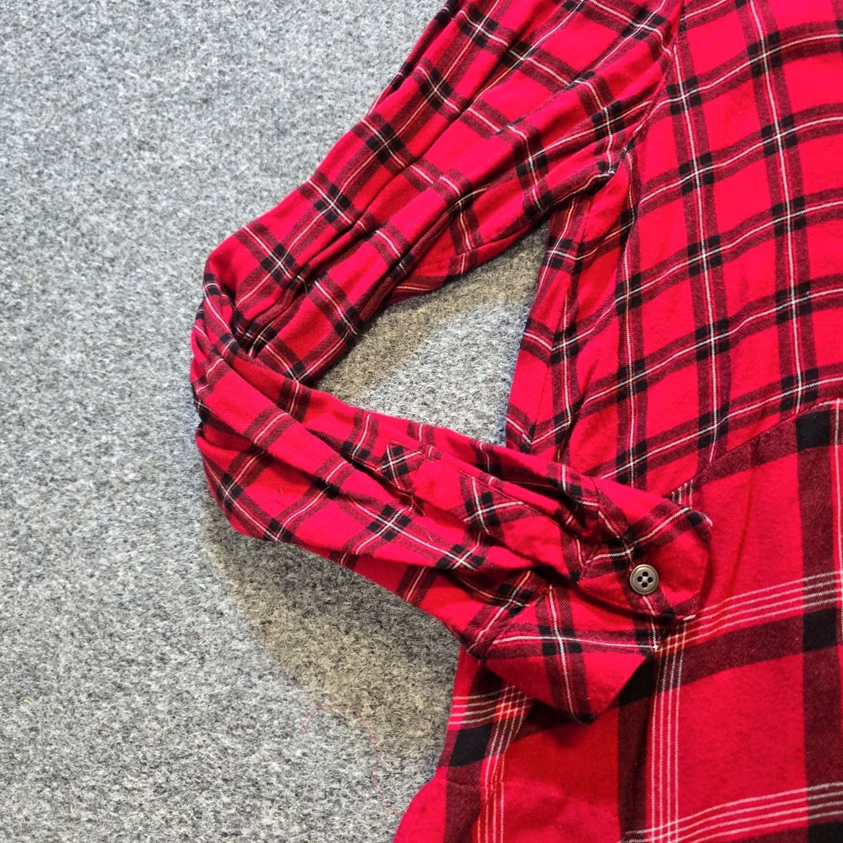 J. Jill J Jill Top Womens Size Small Black Red Plaid Button Up Long Sleeve Casual Career Shirt Women S Plaid Button Up Blouse Size S / US 4 / IT 40 - 3 Thumbnail