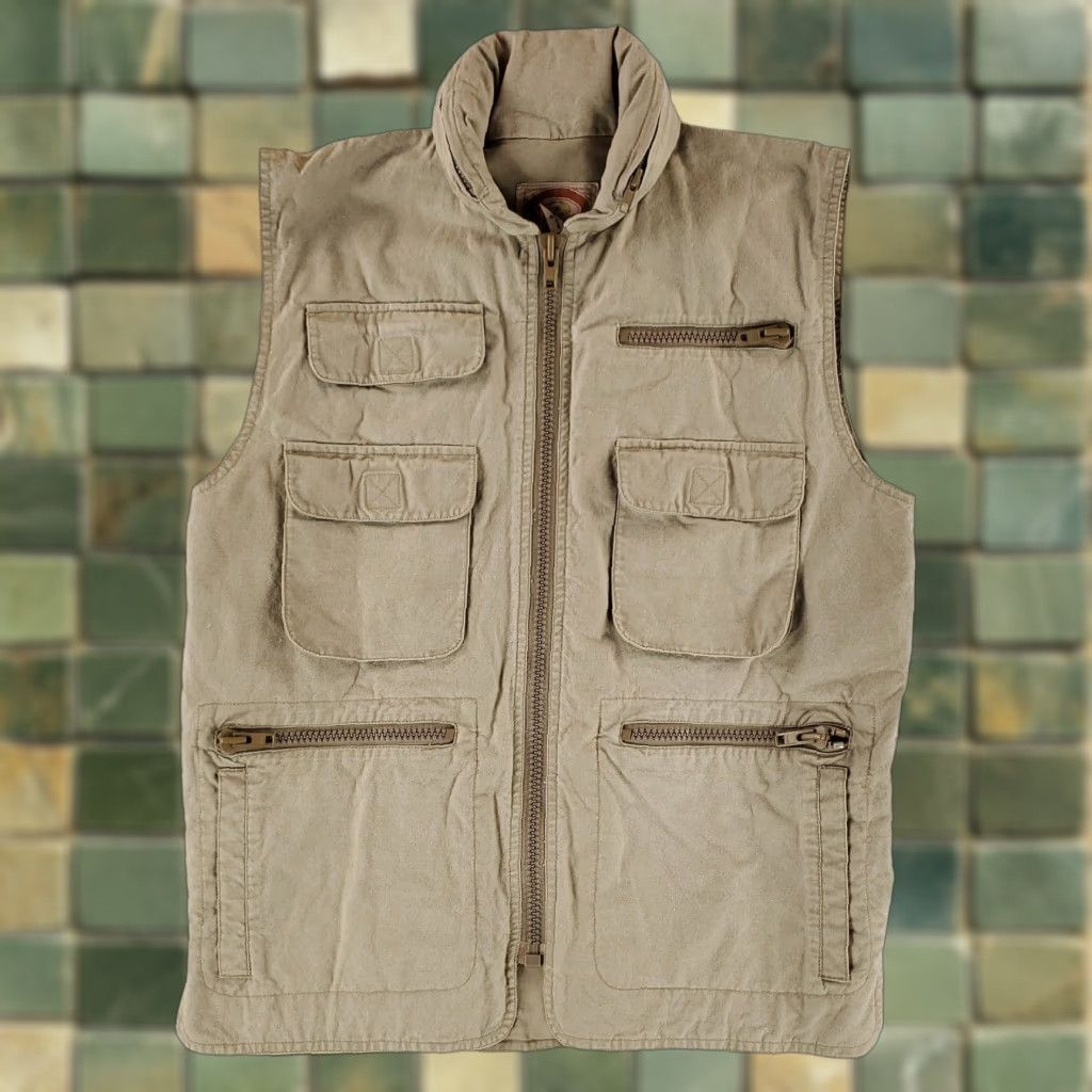 Banana Republic VINTAGE Banana Republic Vest Full Zip Hooded Safari Photographer Beige Tan Mens S Size S Modern 80s Style Mens Vest Size US S / EU 44-46 / 1 - 1 Thumbnail