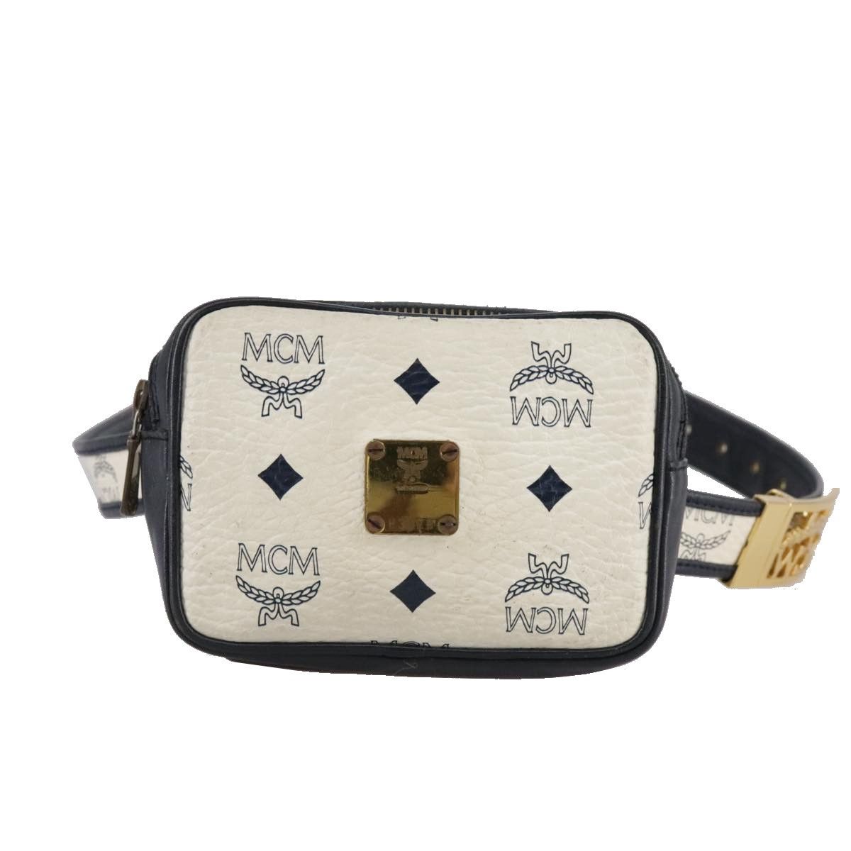 MCM Visetos White Canvas Shoulder Bag (Pre-Owned) Size ONE SIZE - 1 Thumbnail