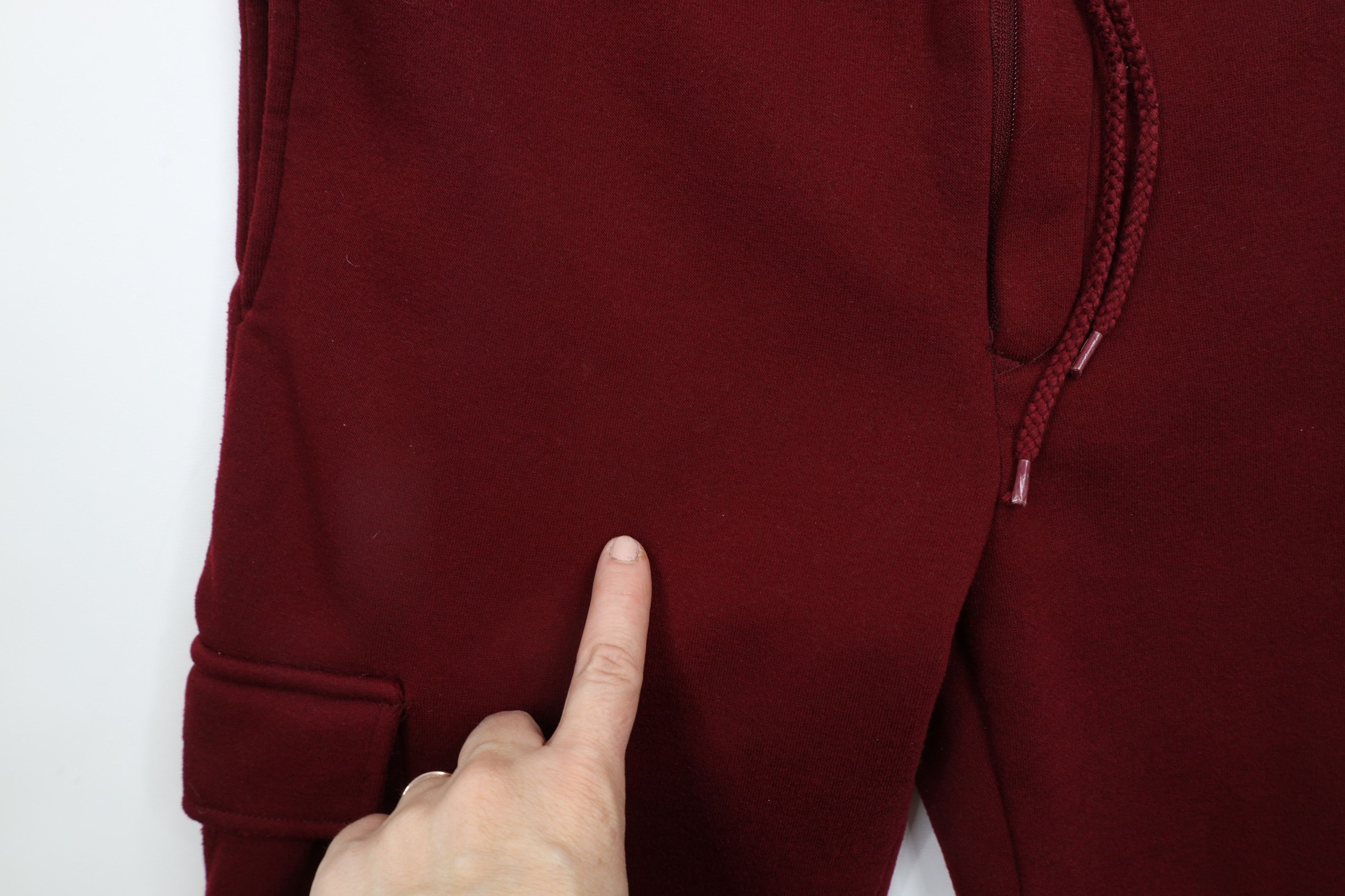Vintage Vintage 90s Streetwear Blank Wide Leg Cargo Sweatpants Red Size US 34 / EU 50 - 8 Thumbnail