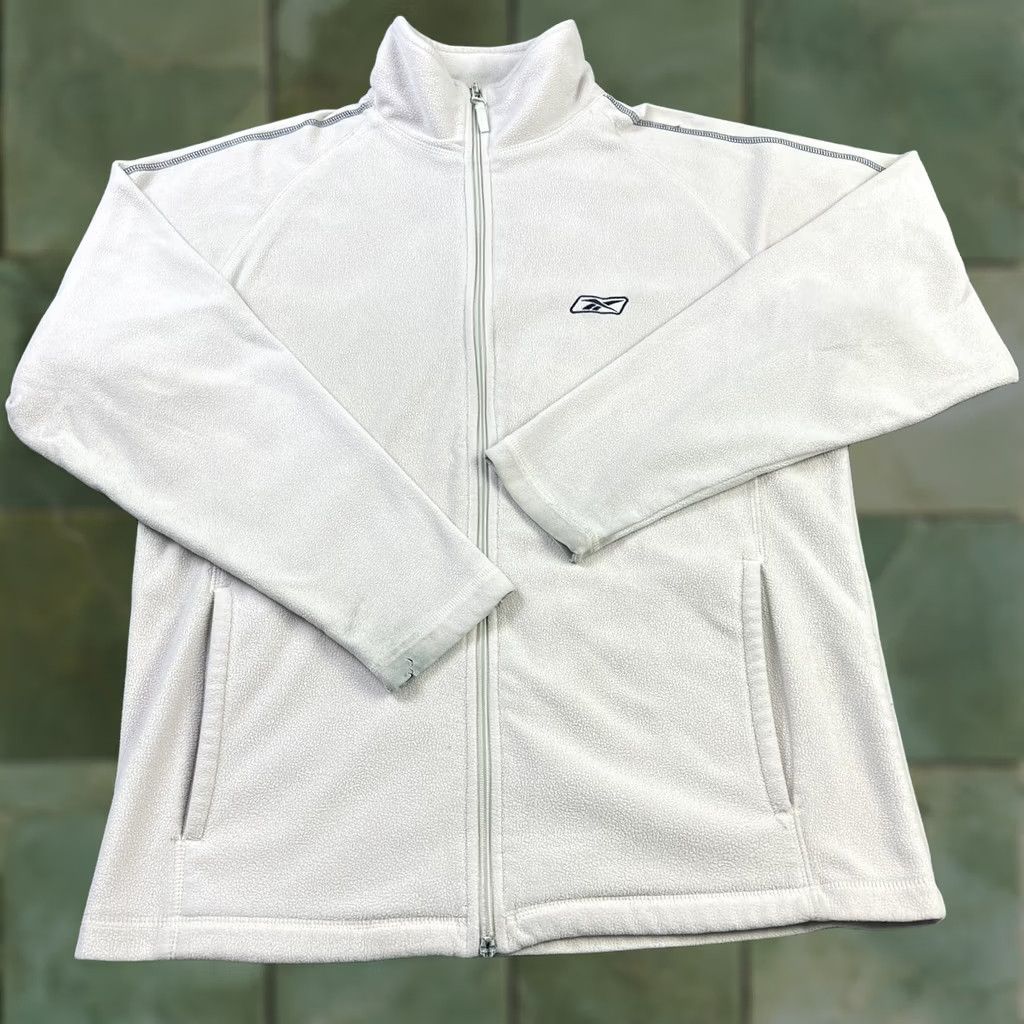 Reebok Reebok Men's Beige Soft Fleece Lightweight Full Zip Jacket Small Athletic Sport Jacket Size US S / EU 44-46 / 1 - 1 Thumbnail