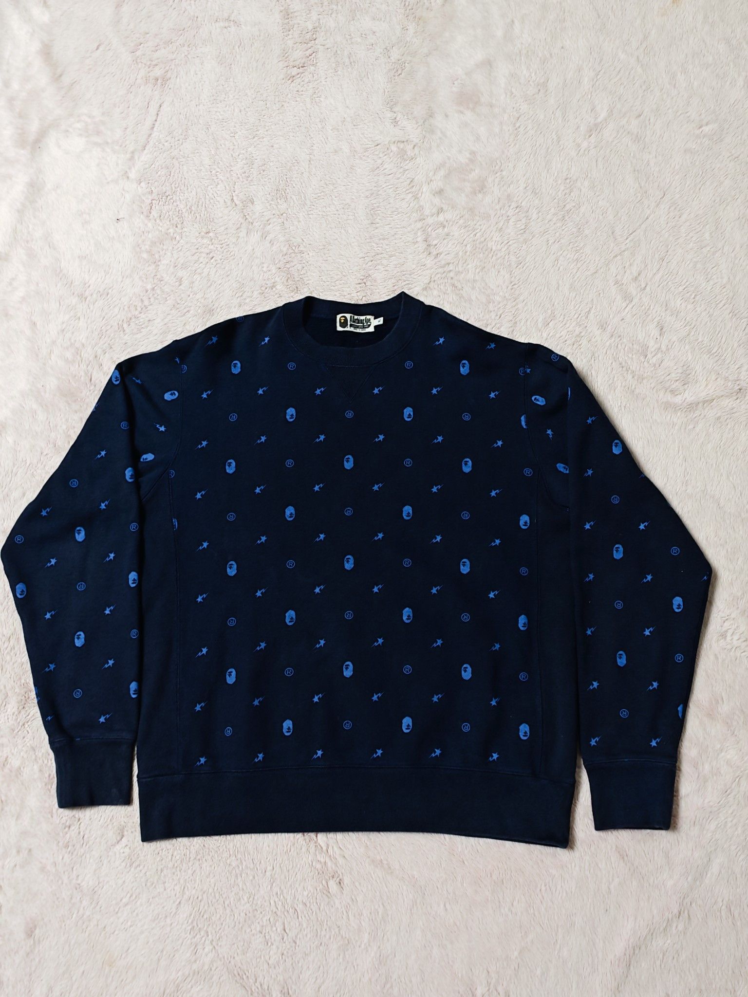 Bape A Bathing Ape All Over Print Sweatshirt Size XL Size US XL / EU 56 / 4 - 1 Thumbnail