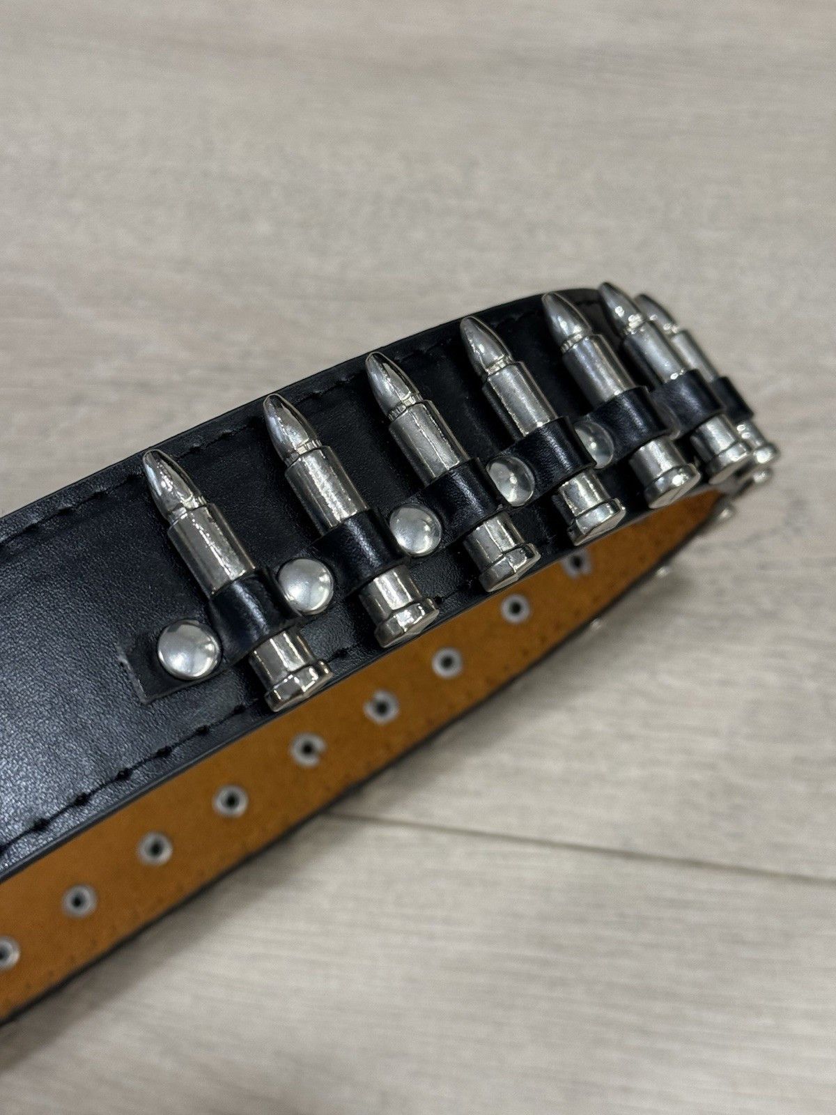 Vintage Funky Punk London Leather Belt Bullet y2k Festival Gothic Size 34 - 7 Thumbnail