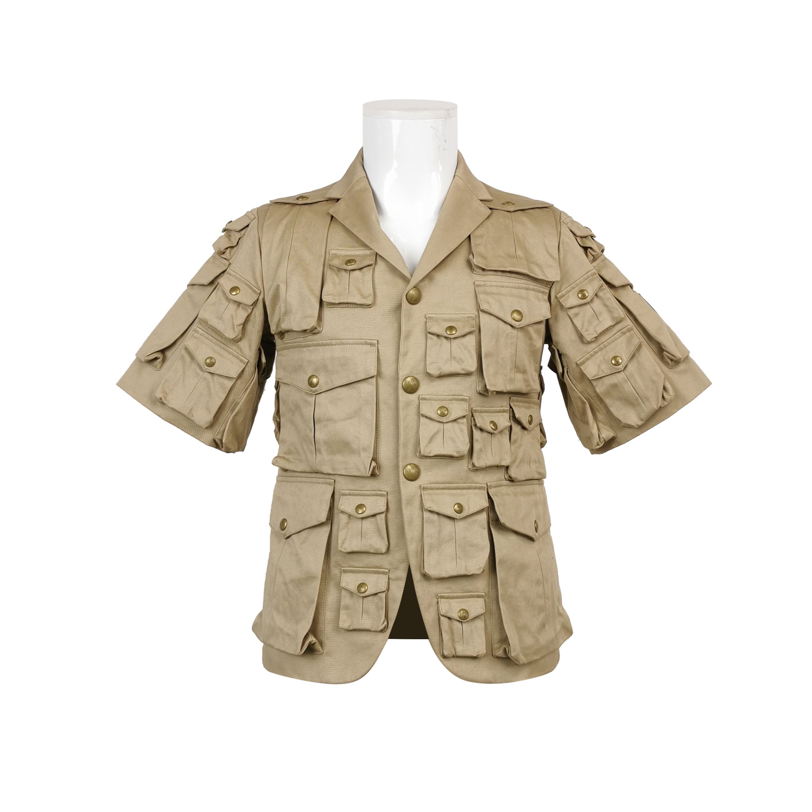 Moncler XS Cotton Short-Sleeve Multi-Pocket Jacket