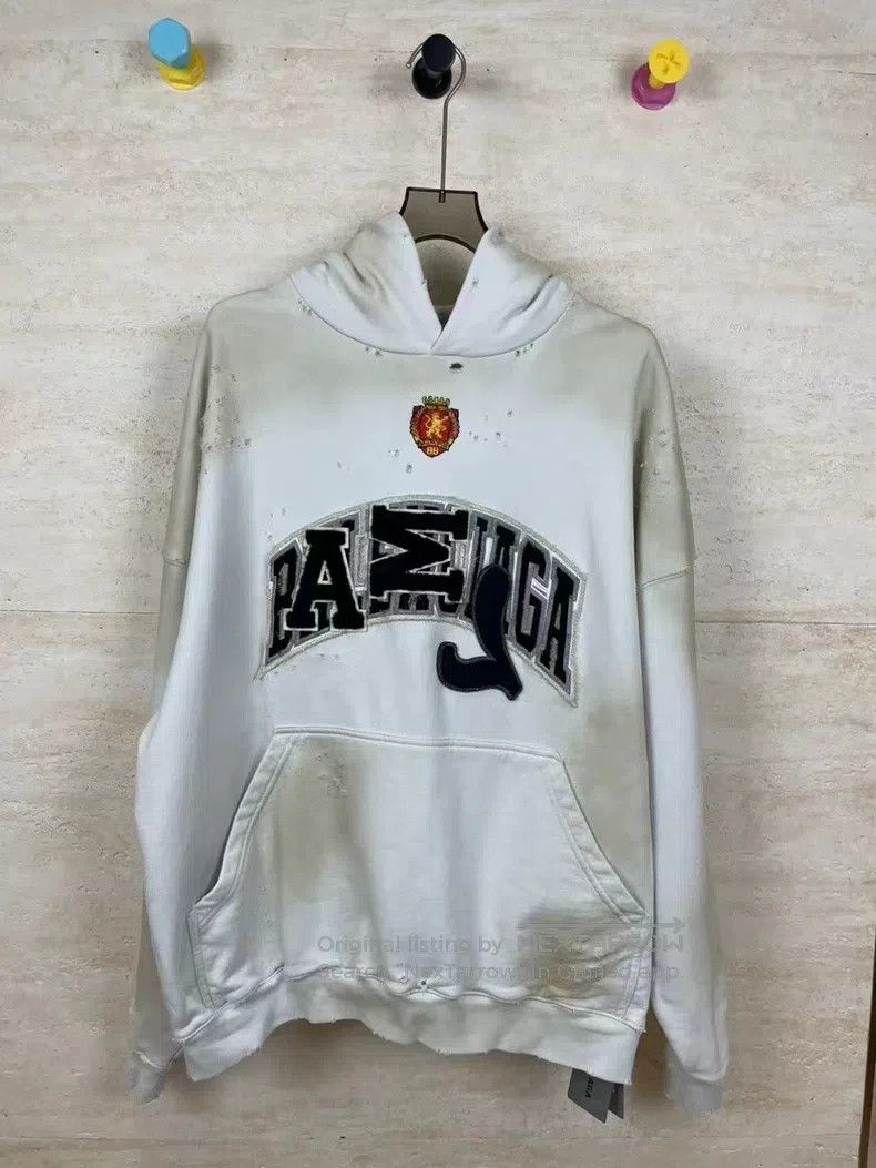 Balenciaga Balenciaga Joint Mud-Dyed Old-School Hoodie Size US S / EU 44-46 / 1 - 1 Thumbnail