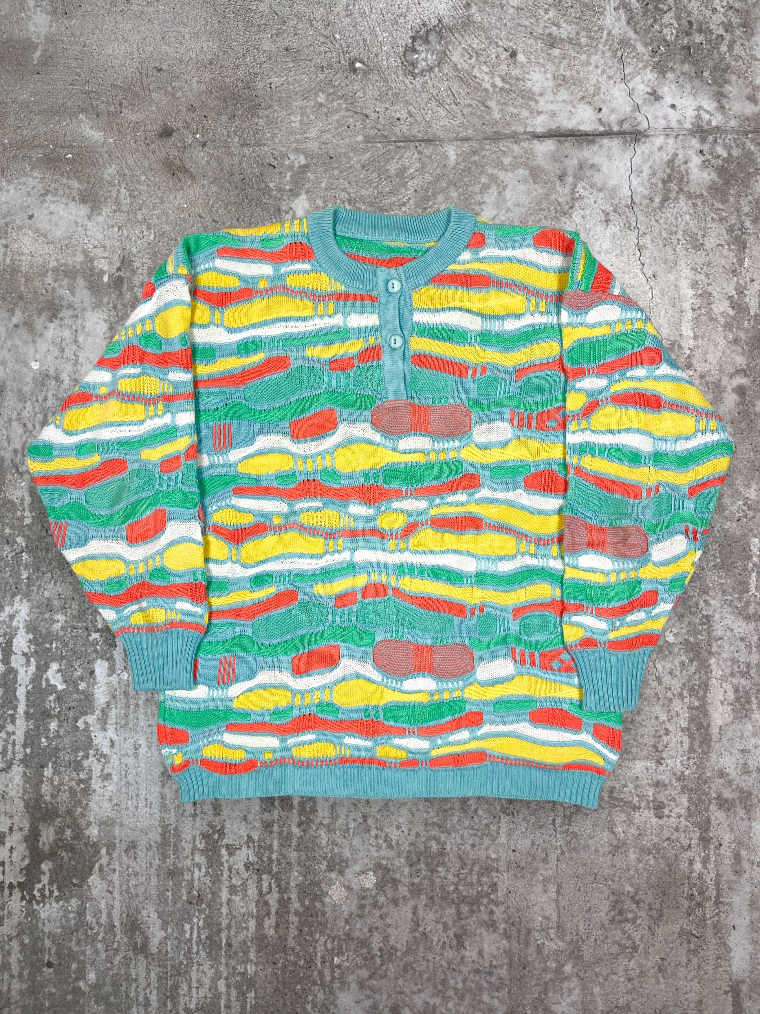 Vintage 1990s 3D COOGI STYLE RARE KNITTED SWEATER - № 1105 Size US L / EU 52-54 / 3 - 1 Thumbnail