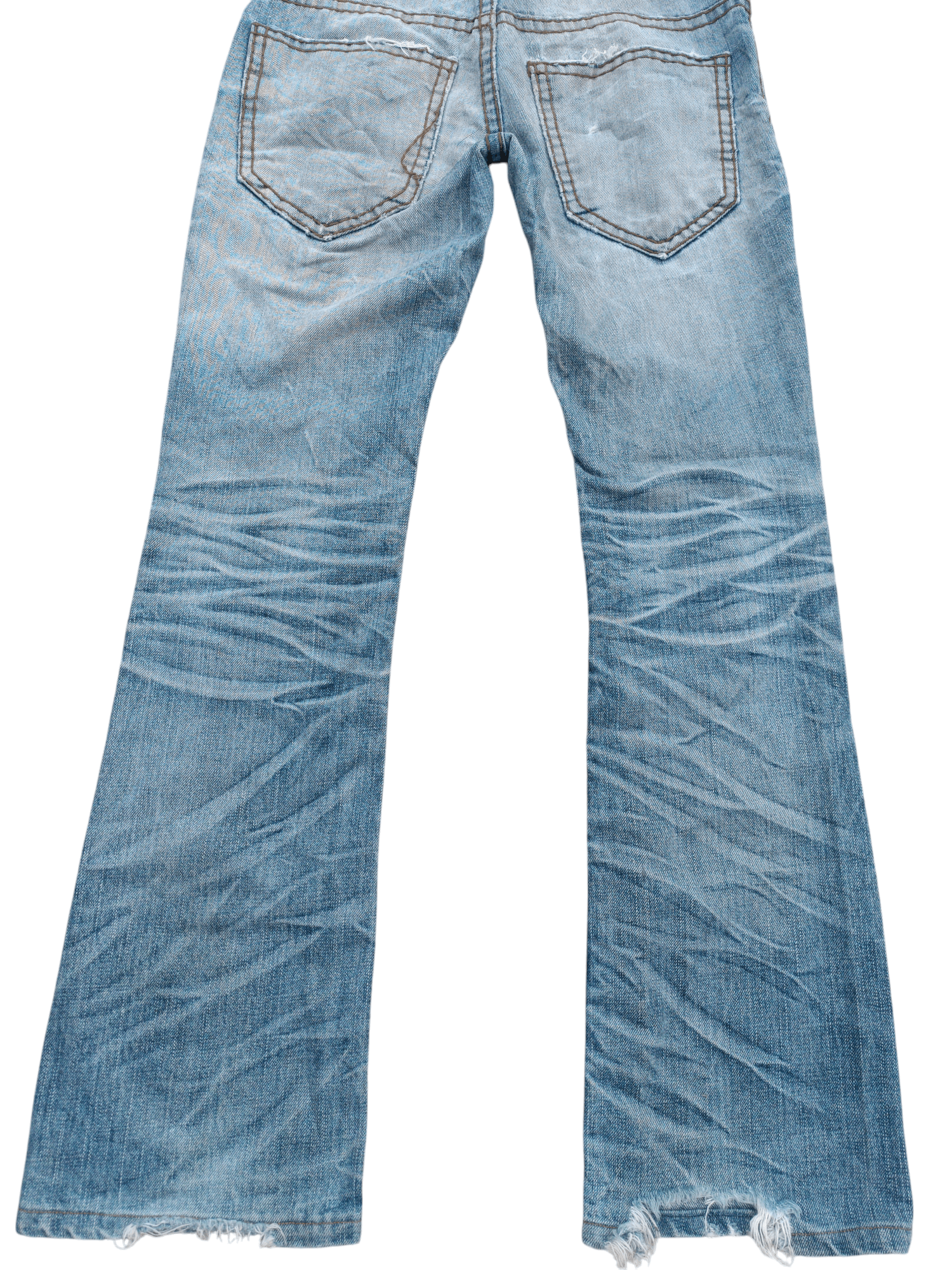 If Six Was Nine × Japanese Brand × Le Grande Bleu (L.G.B.) FLARED🔥Japanese Brand Kesson Distressed Whiskers Denim E192 Size US 31 - 15 Thumbnail