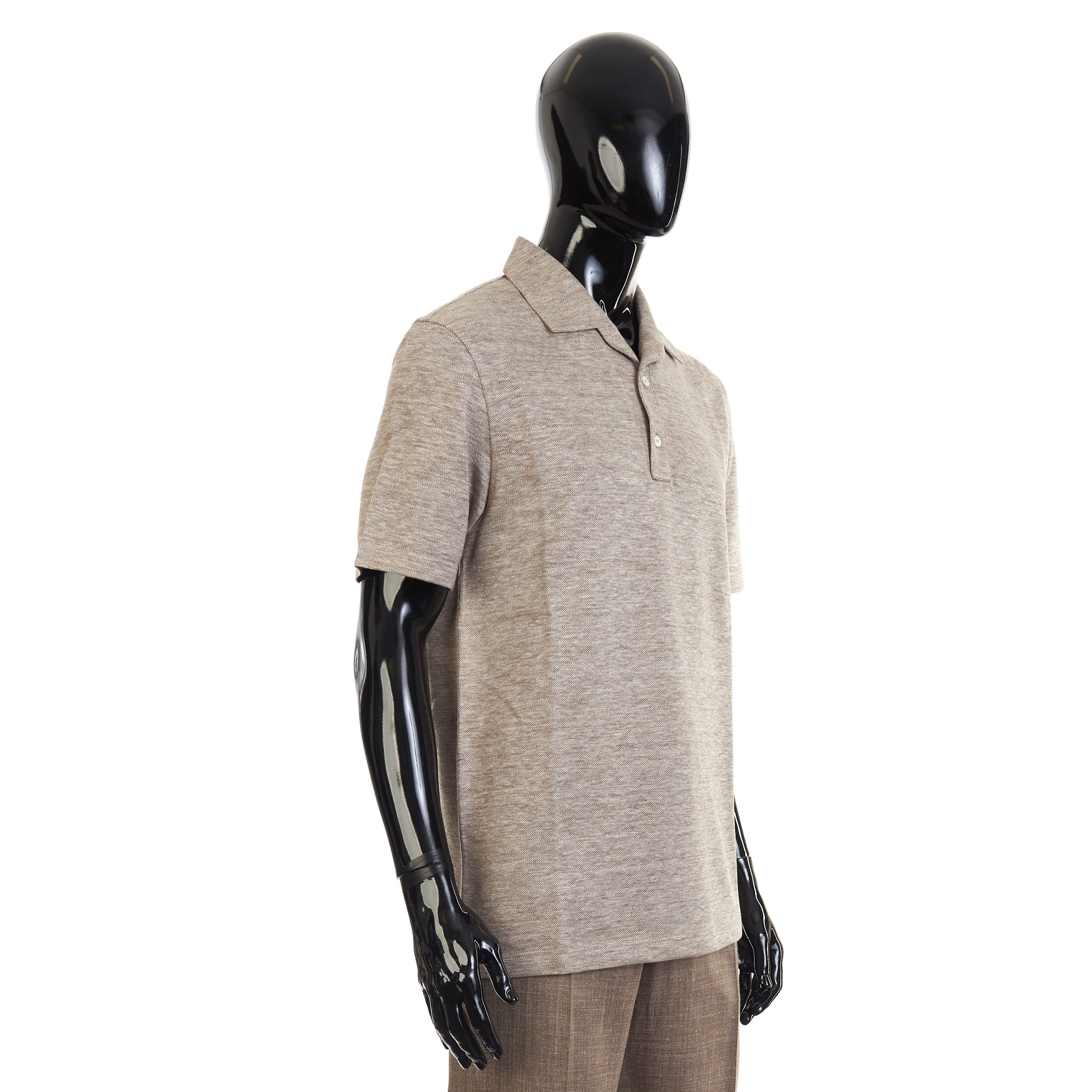 Other Brett Johnson Mocha Brown Silk, Wool & Linen Polo Shirt Size US S / EU 44-46 / 1 - 4 Thumbnail
