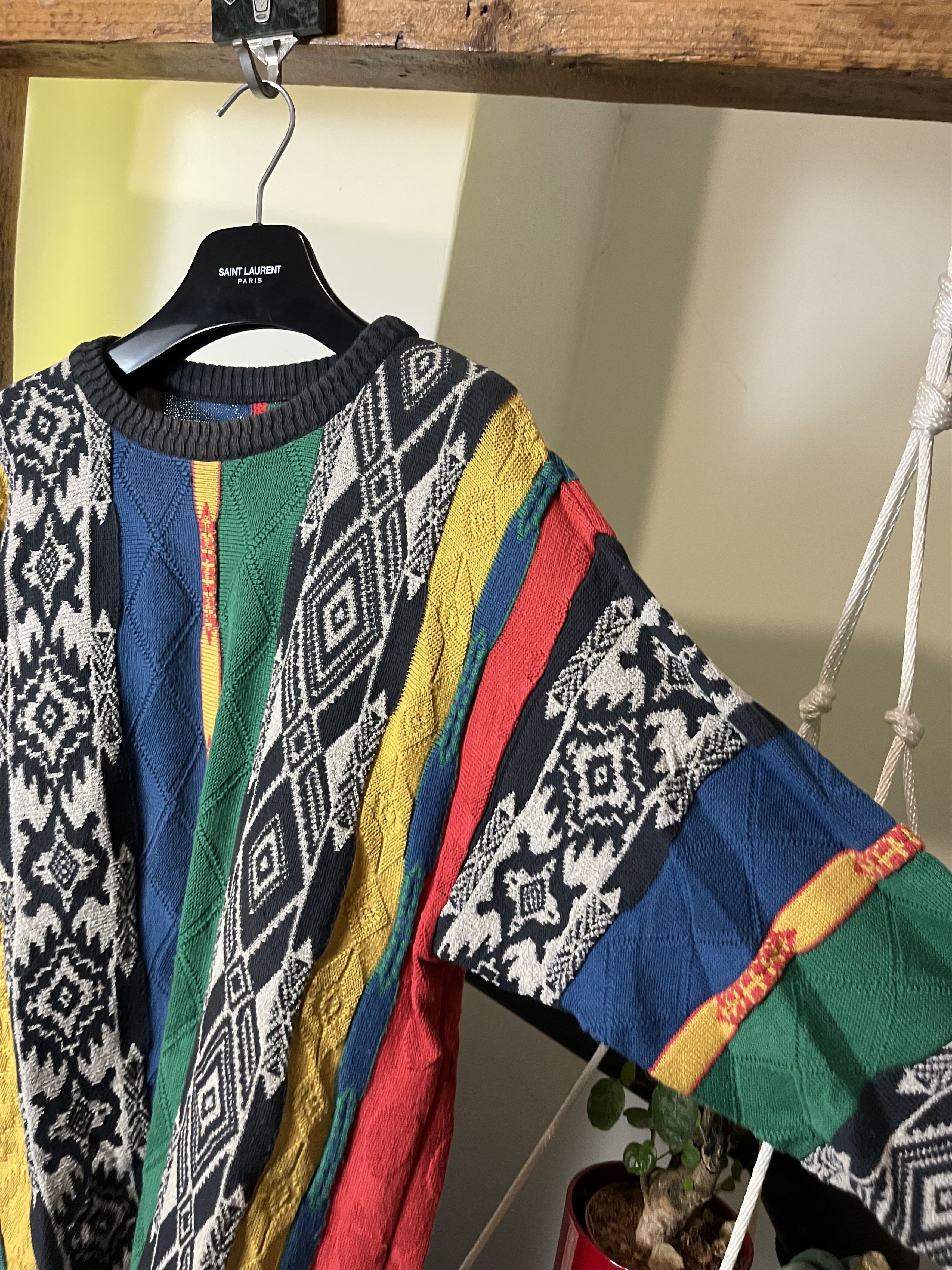 Coogi Vintage 90s Coloured Cable Coogi Style Knit Sweater Size US L / EU 52-54 / 3 - 5 Thumbnail