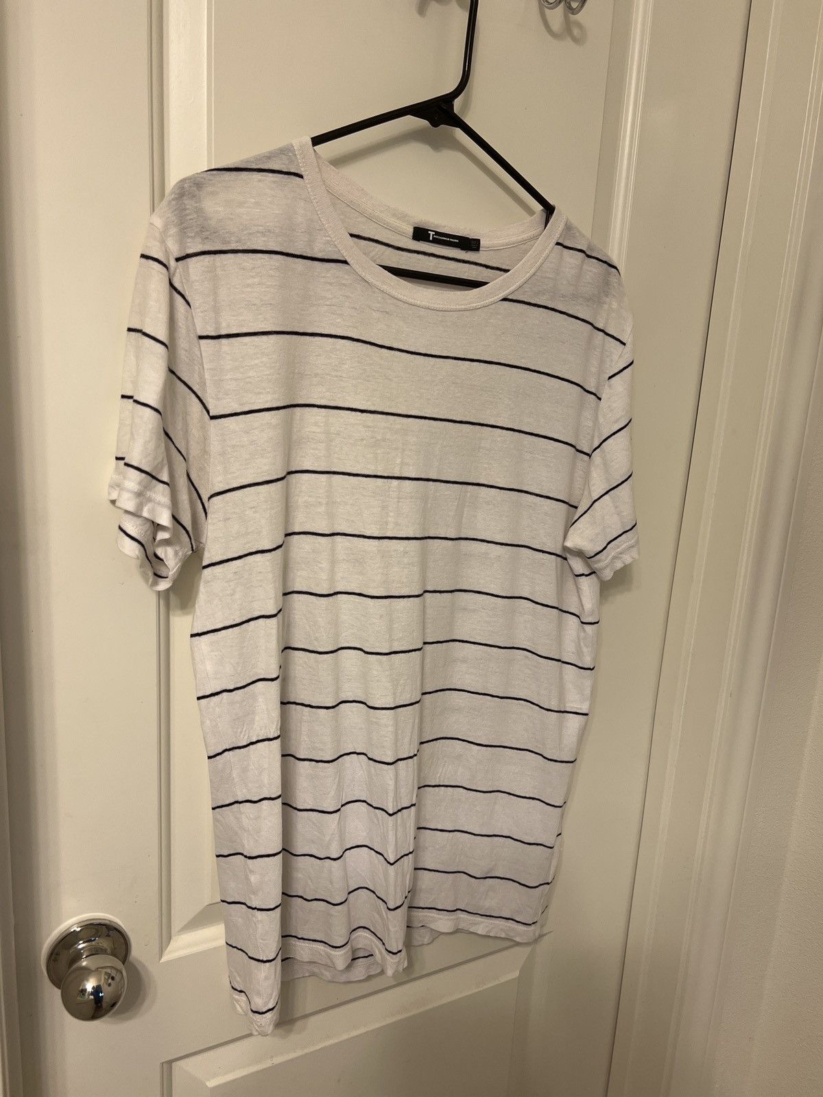 Alexander Wang × T by Alexander Wang T by Alexander Wang sz Small linen stripe crewneck Tee Size US S / EU 44-46 / 1 - 3 Thumbnail