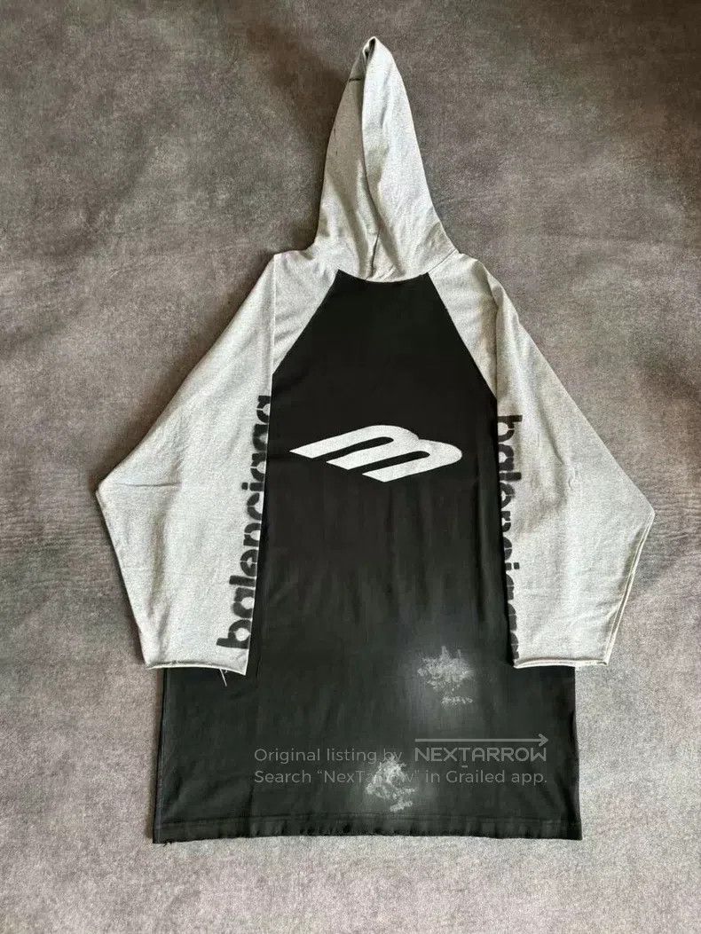 Balenciaga Balenciaga 3B Letter Dirty Faded Patchwork Hooded Short Sl Size US S / EU 44-46 / 1 - 1 Thumbnail