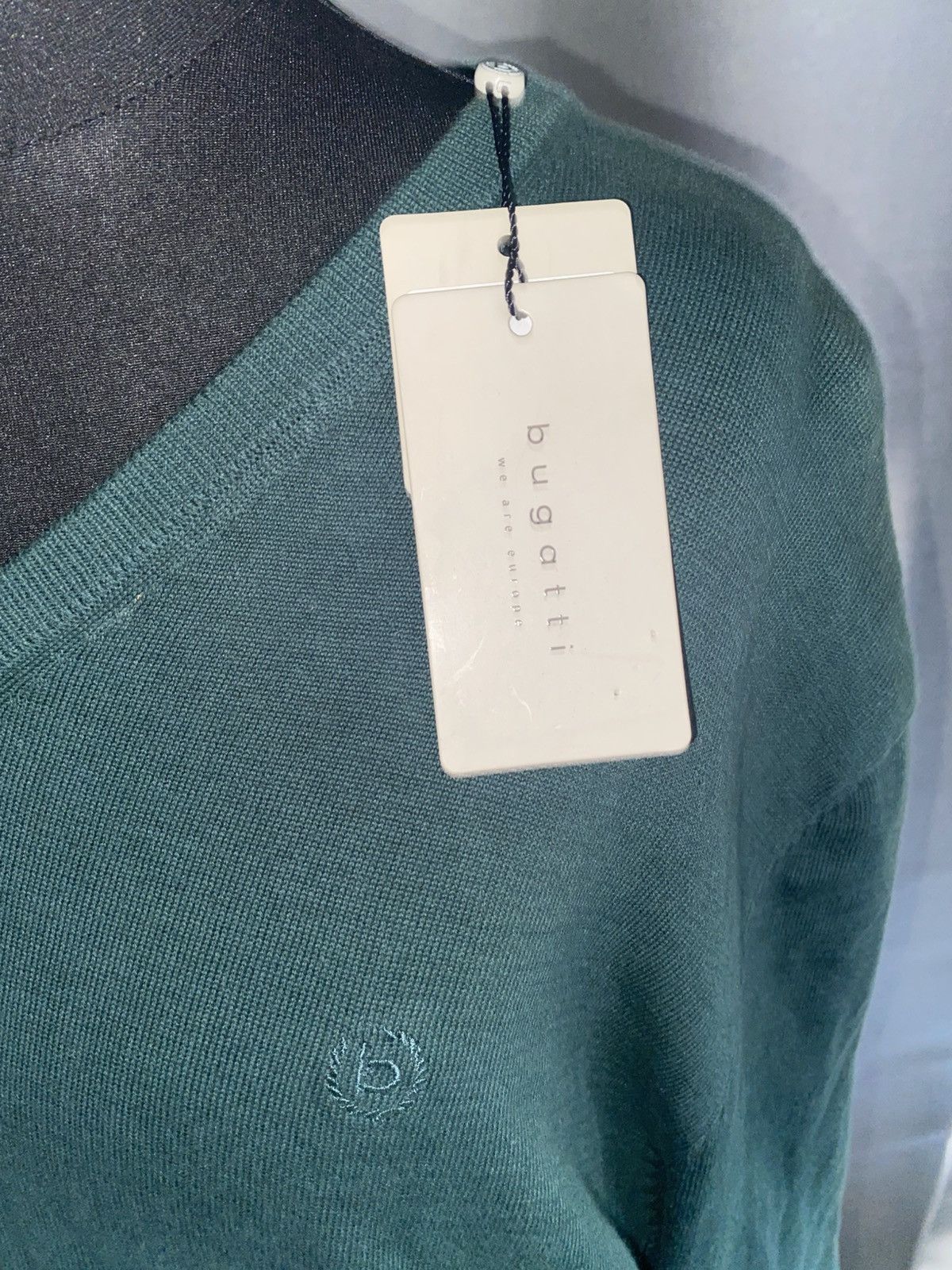 Bugatti Bugatti - BNWT - V-Neck Sweater - Green - XL - Cotton Size US XL / EU 56 / 4 - 3 Thumbnail