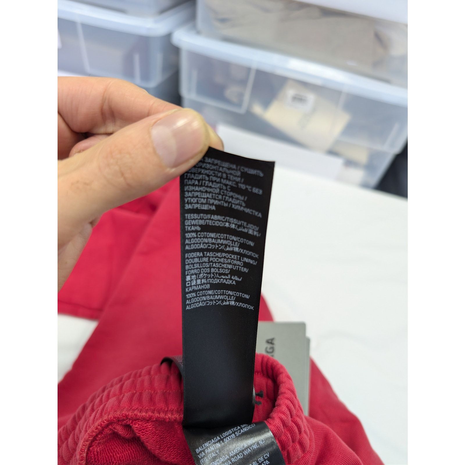 Balenciaga o1rshd1 Baggy Sweatpants Trousers in Red/black Size US 30 / EU 46 - 19 Thumbnail