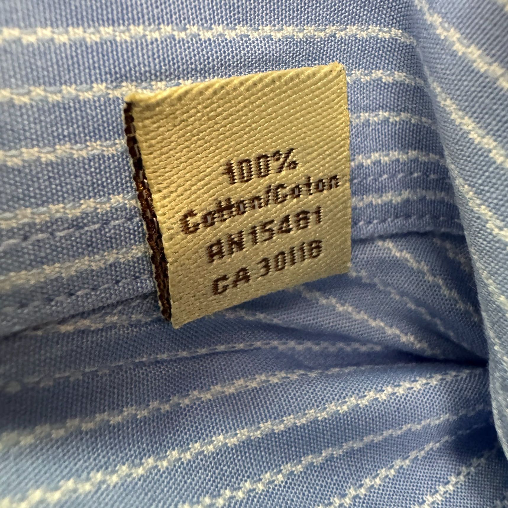 Tommy Bahama Tommy Bahama Dress Shirt Blue Striped Mens 15.5 32-33 Cotton 100% Long Sleeve Regular Classic Workwear Shirt Mens Size 42R - 7 Thumbnail