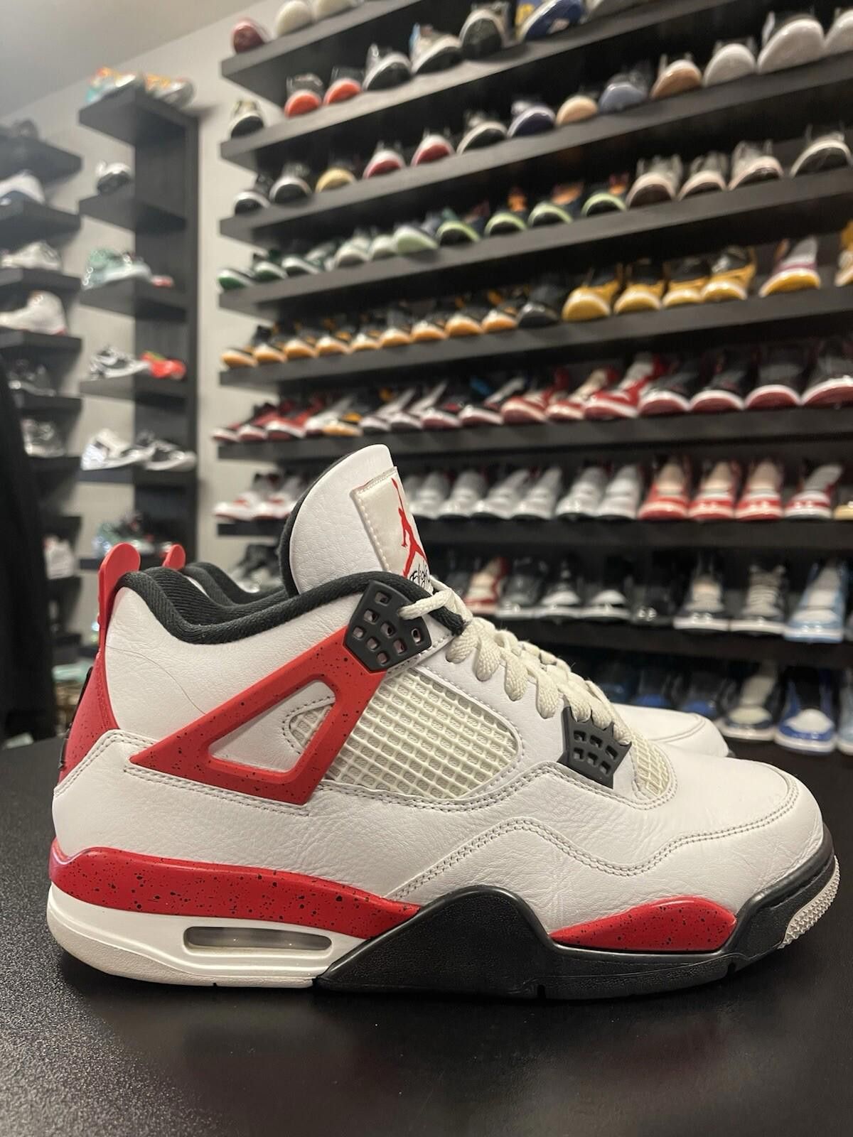 Nike Size 10.5 - Nike Air Jordan 4 Retro Red Cement White Size US 10.5 / EU 43-44 - 3 Thumbnail