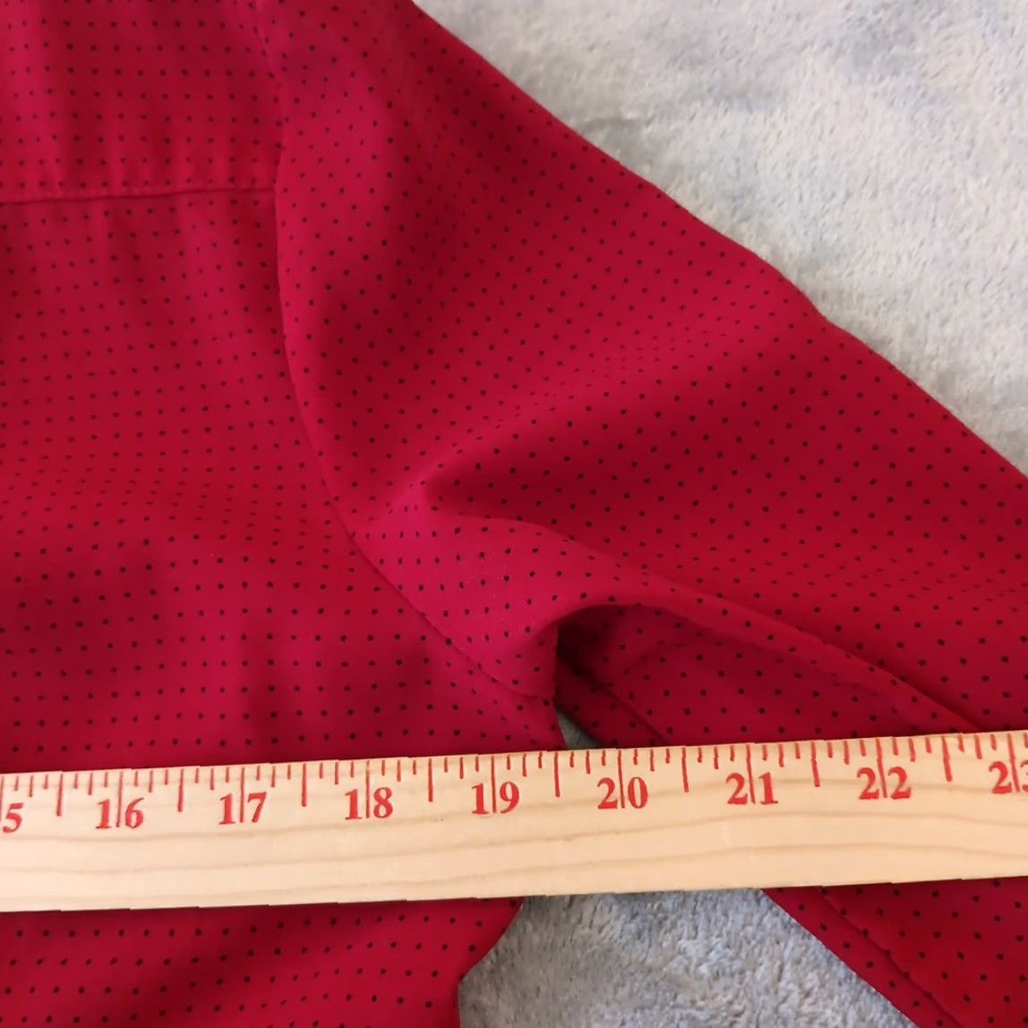 Vintage East 5th Shirt Womens Medium Red Polka Dot Long Sleeve Button Up V-Neck Size M / US 6-8 / IT 42-44 - 7 Thumbnail