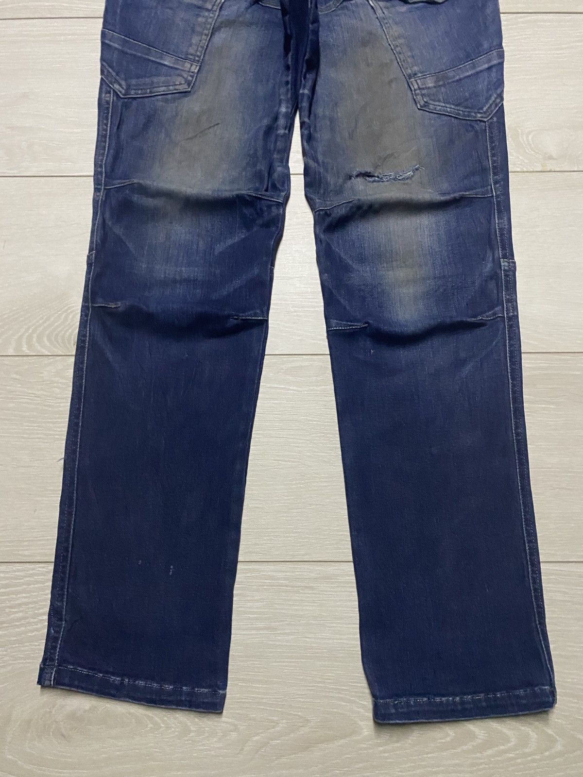 Dickies Vtg Dickies Blue Wash Double Knee Cargo Skinny Slim Jeans Size US 29 - 5 Thumbnail