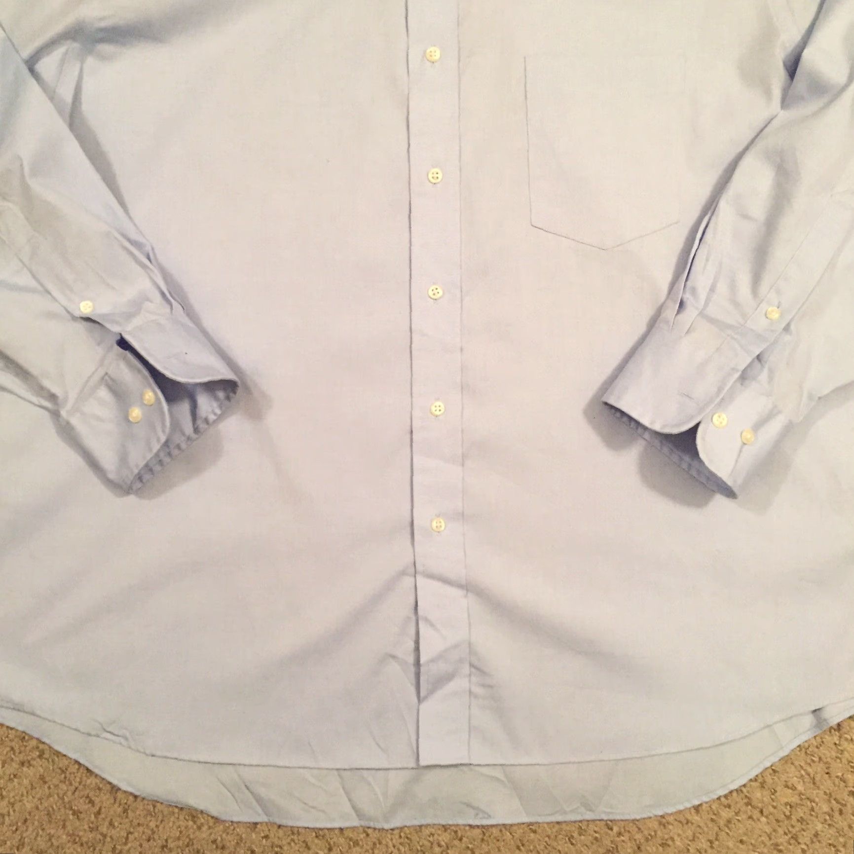 Van Heusen Van Heusen Shirt Mens 19 Blue Long Sleeve Button-Up Collar-Down Button Front Regular Cotton Blend Size US XXL / EU 58 / 5 - 3 Thumbnail