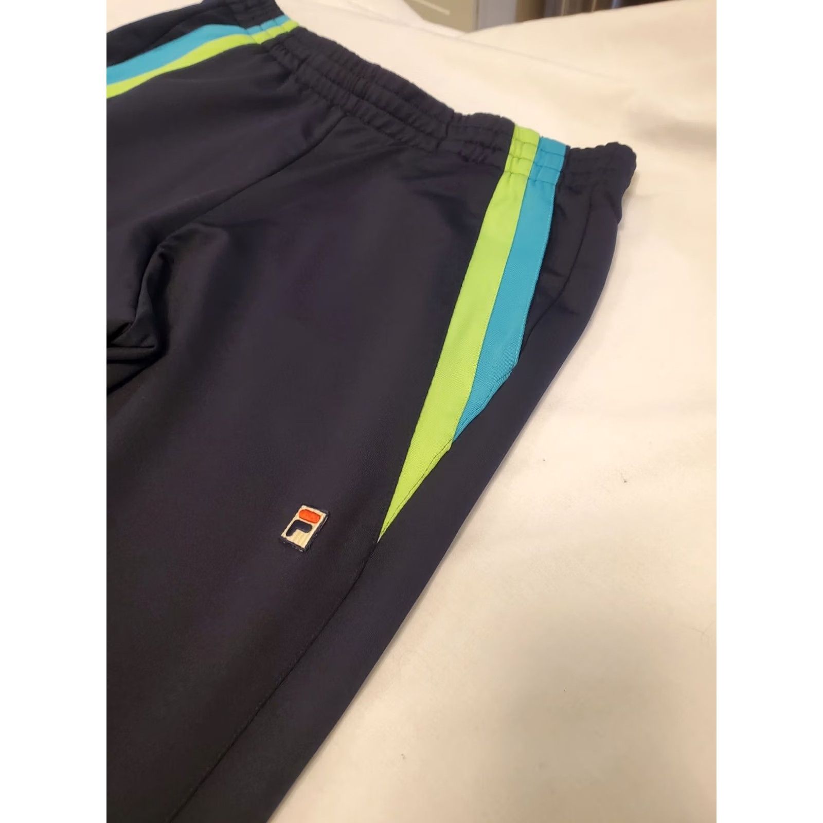 Fila VINTAGE FILA Sport Retro Jogger Track Pants Nylon Ankle Zipper Ladies XL Navy BLUE Wide-Leg New with Tags Women Track Pants Size 40" / US 18 - 7 Thumbnail
