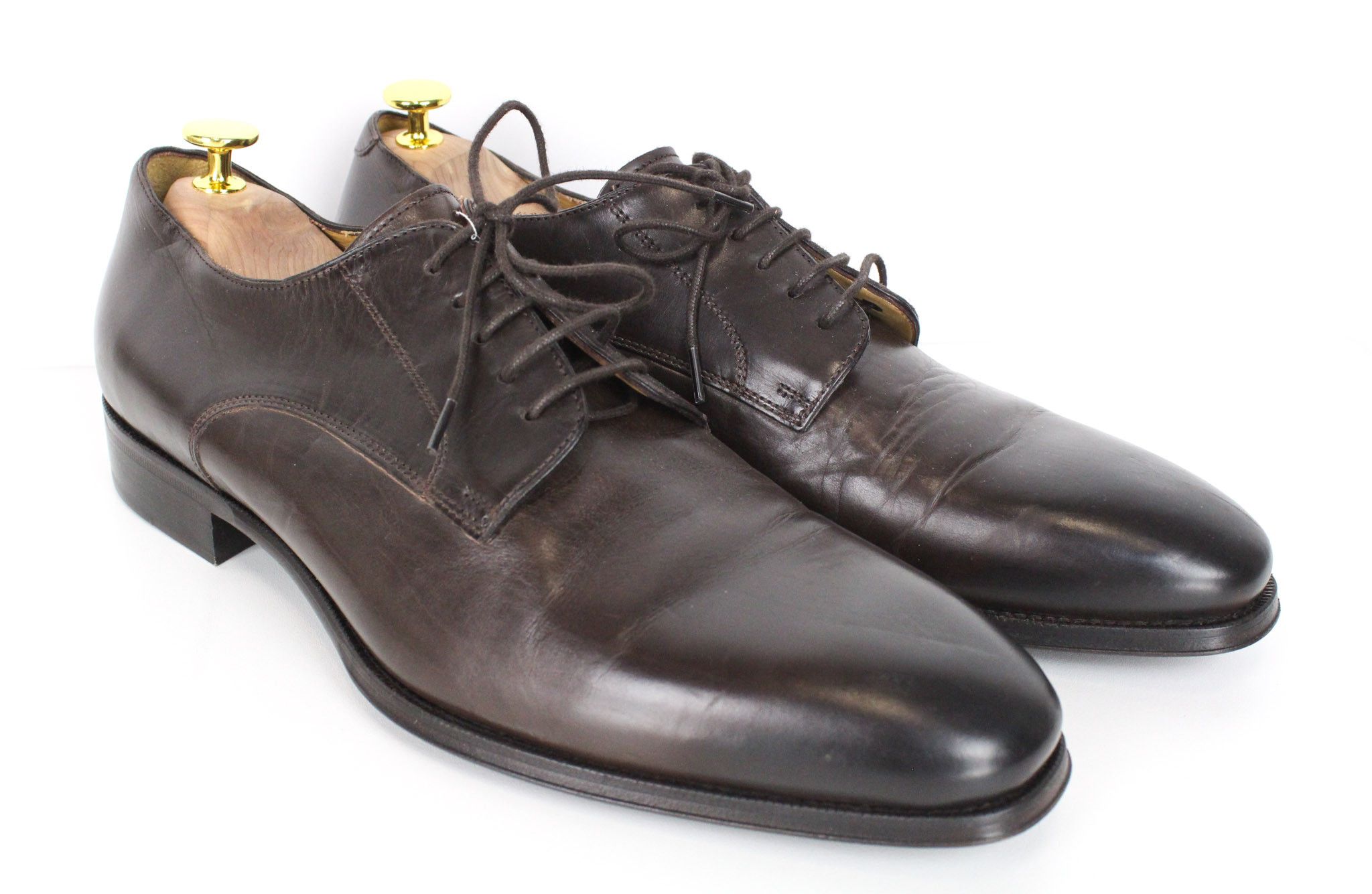 EU44.5 Brown Leather Laced Low-Top 72662