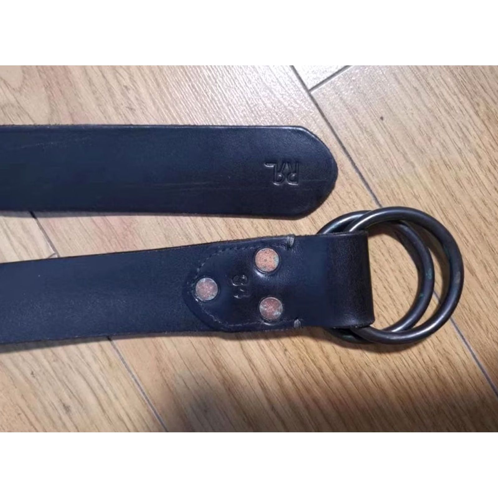 Ralph Lauren RRL Ralph Lauren Belt Mens 34 Black Double Ring Leather good condition Pre owned Size 34 - 2 Thumbnail
