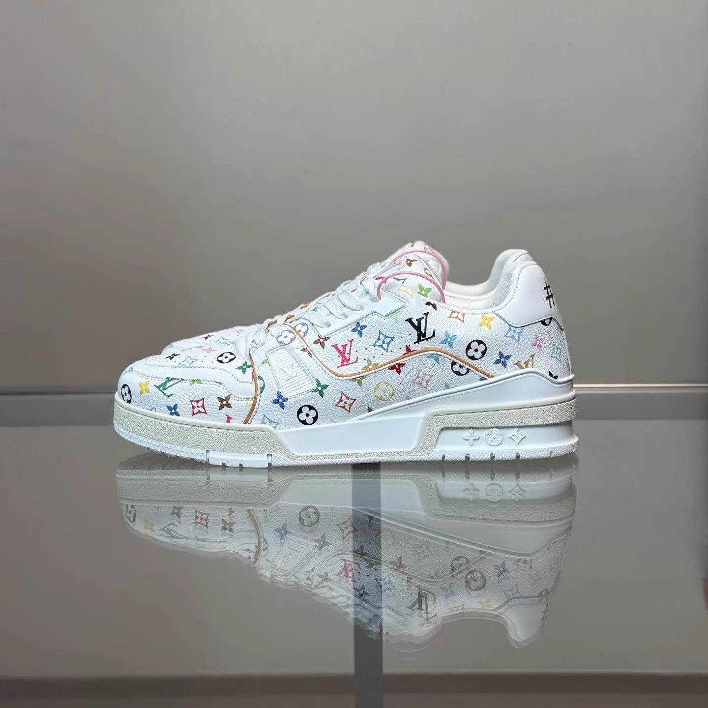 Louis Vuitton LV x Takashi Murakami Trainer White Tri-Color UK9/43 99 Size US 10 / EU 43 - 5 Thumbnail