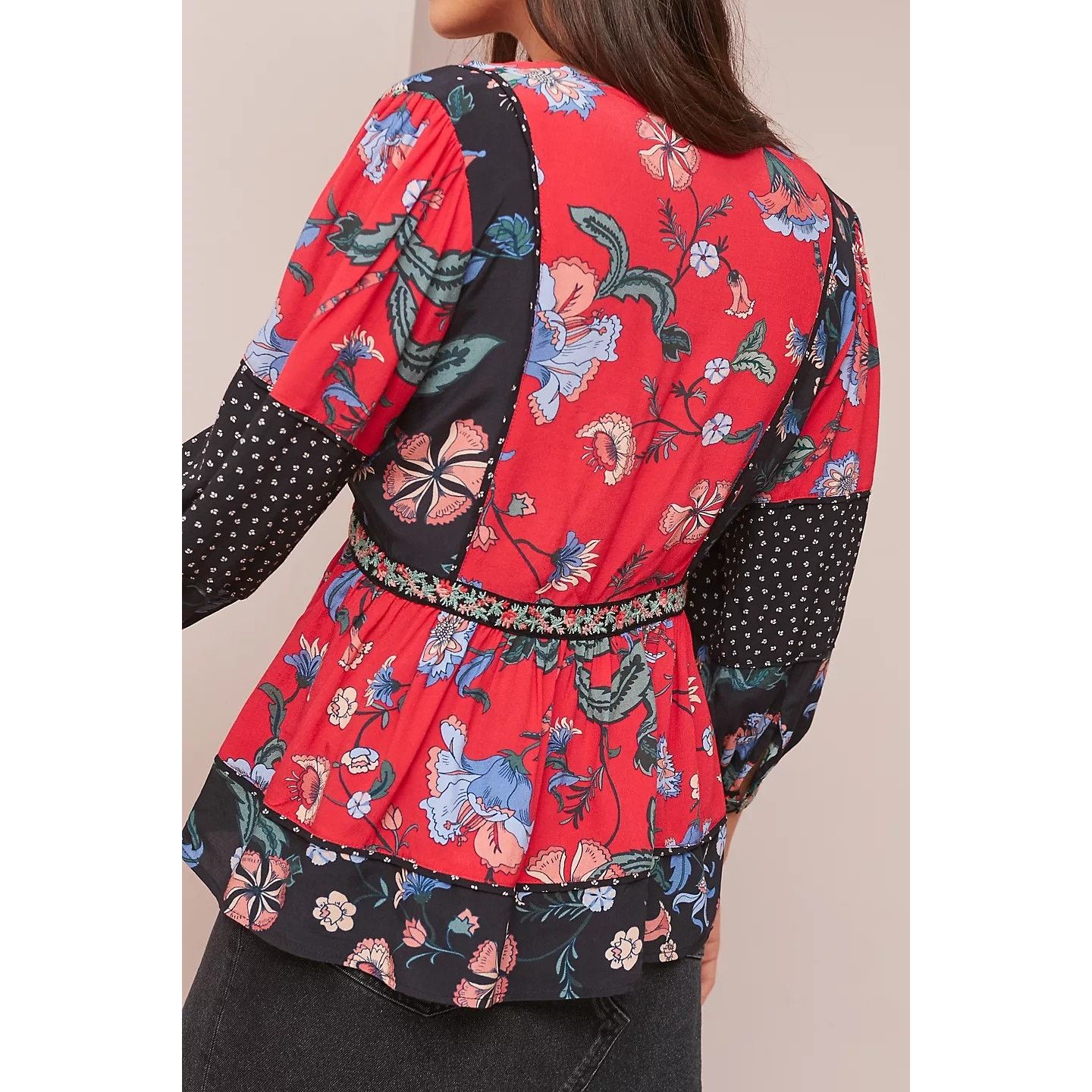 Anthropologie New Anthropologie Naomi Patchwork Peasant Top by Love Sam Size S / US 4 / IT 40 - 3 Thumbnail