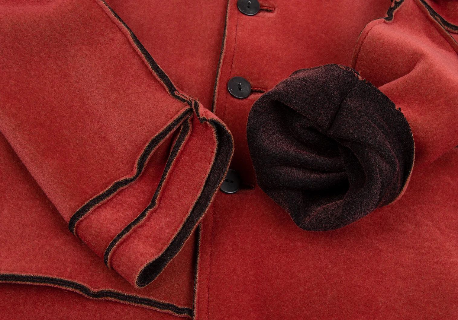 Jean Paul Gaultier Outseam Flock Jacket in Red Size 48 Size US M / EU 48-50 / 2 - 7 Thumbnail