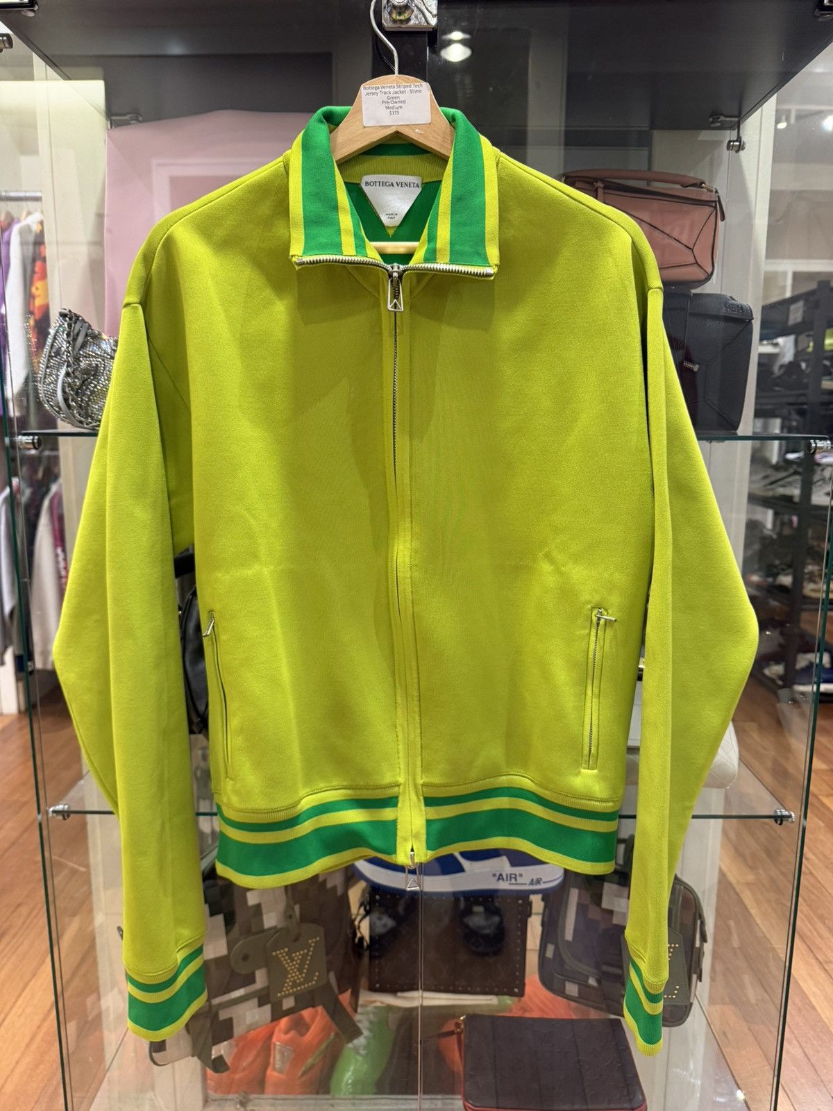 Bottega Veneta Bottega Veneta Striped Tech Jersey Track Jacket - Green Size US M / EU 48-50 / 2 - 1 Thumbnail