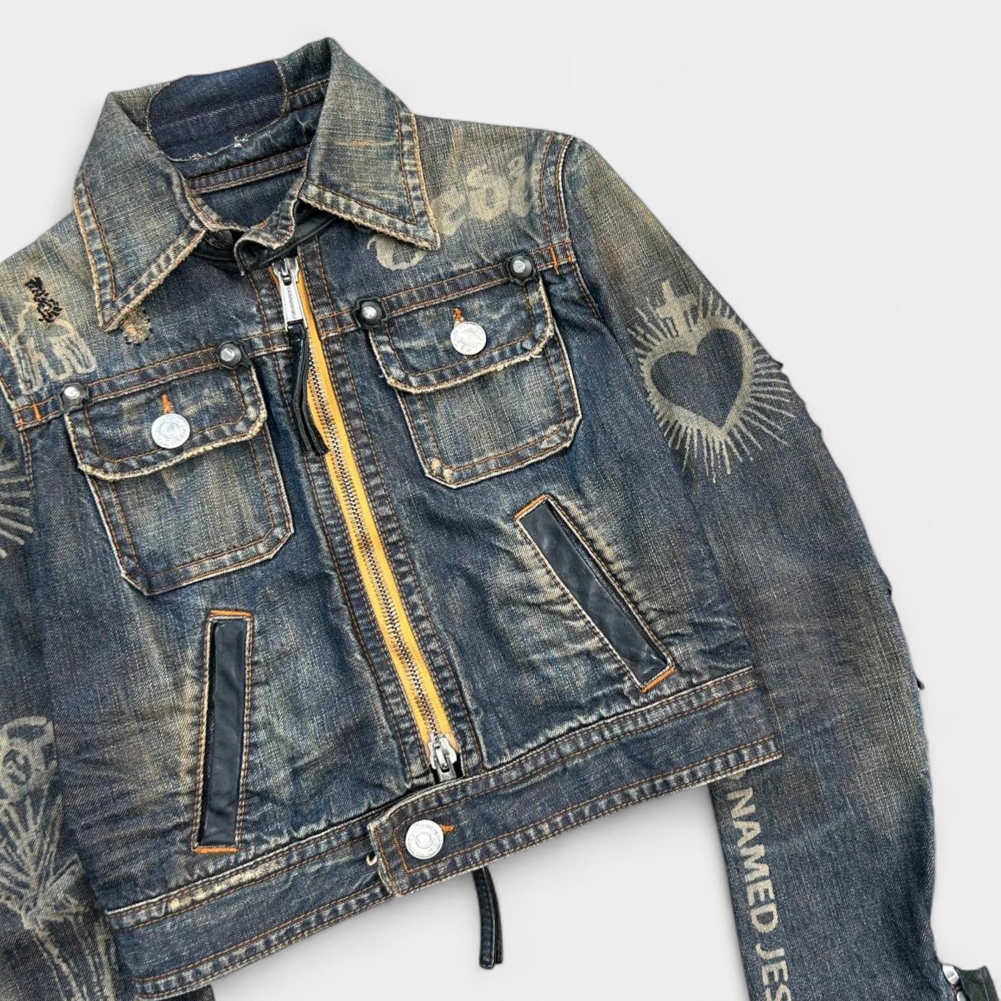 Dsquared2 Dsquared2 FW2005 Runway Jesus Lord Cowboy Denim Jacket Size US S / EU 44-46 / 1 - 2 Thumbnail