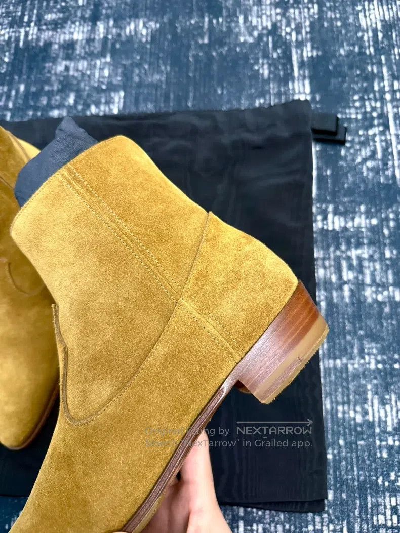 Celine CELINE Brown Suede Pointed Chelsea Boots Size US 8.5 / IT 38.5 - 4 Thumbnail