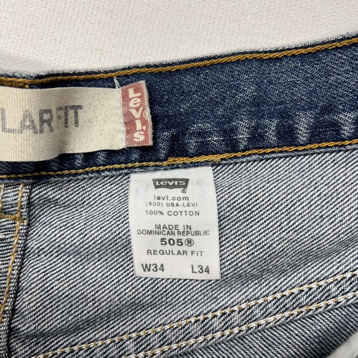 Levi's × Vintage Levis 505 Jeans Blue Straight Regular Fit Distressed Y2K Size US 34 / EU 50 - 9 Thumbnail