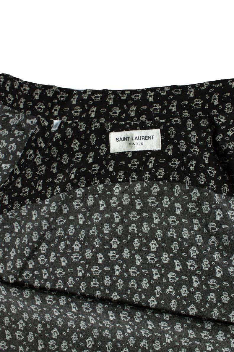 Saint Laurent Paris Saint Laurent, Black silk robot print shirt Size US M / EU 48-50 / 2 - 6 Thumbnail