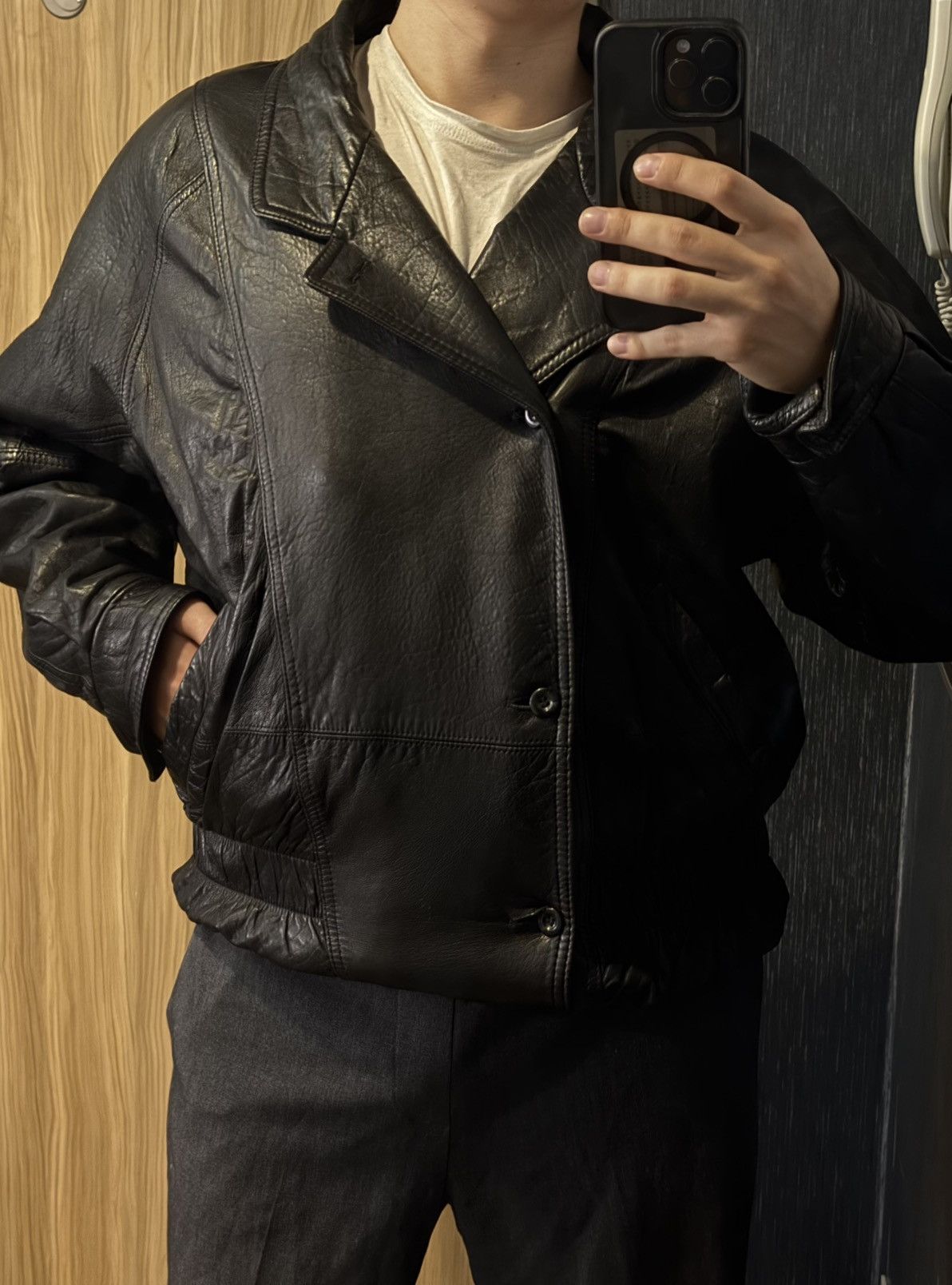 Yves Saint Laurent 90s YSL Leather Jacket Black Soft Vintage Rare Bomber Size US M / EU 48-50 / 2 - 24 Thumbnail