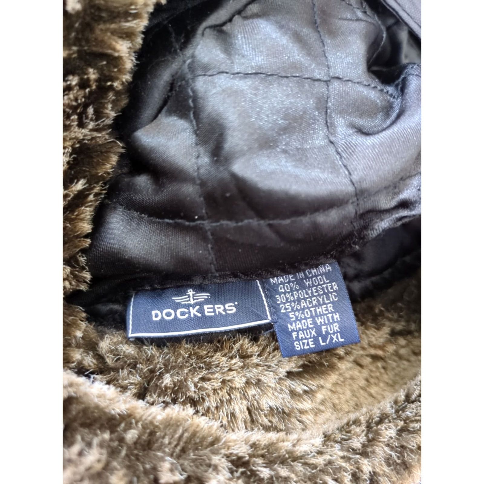 Dockers Dockers Trapper Hat L/XL Wool Blend Black Adjustable Ear Flap Insulated Lined Men Winter Outdoor Hunting VINTAGE? Size ONE SIZE - 5 Thumbnail